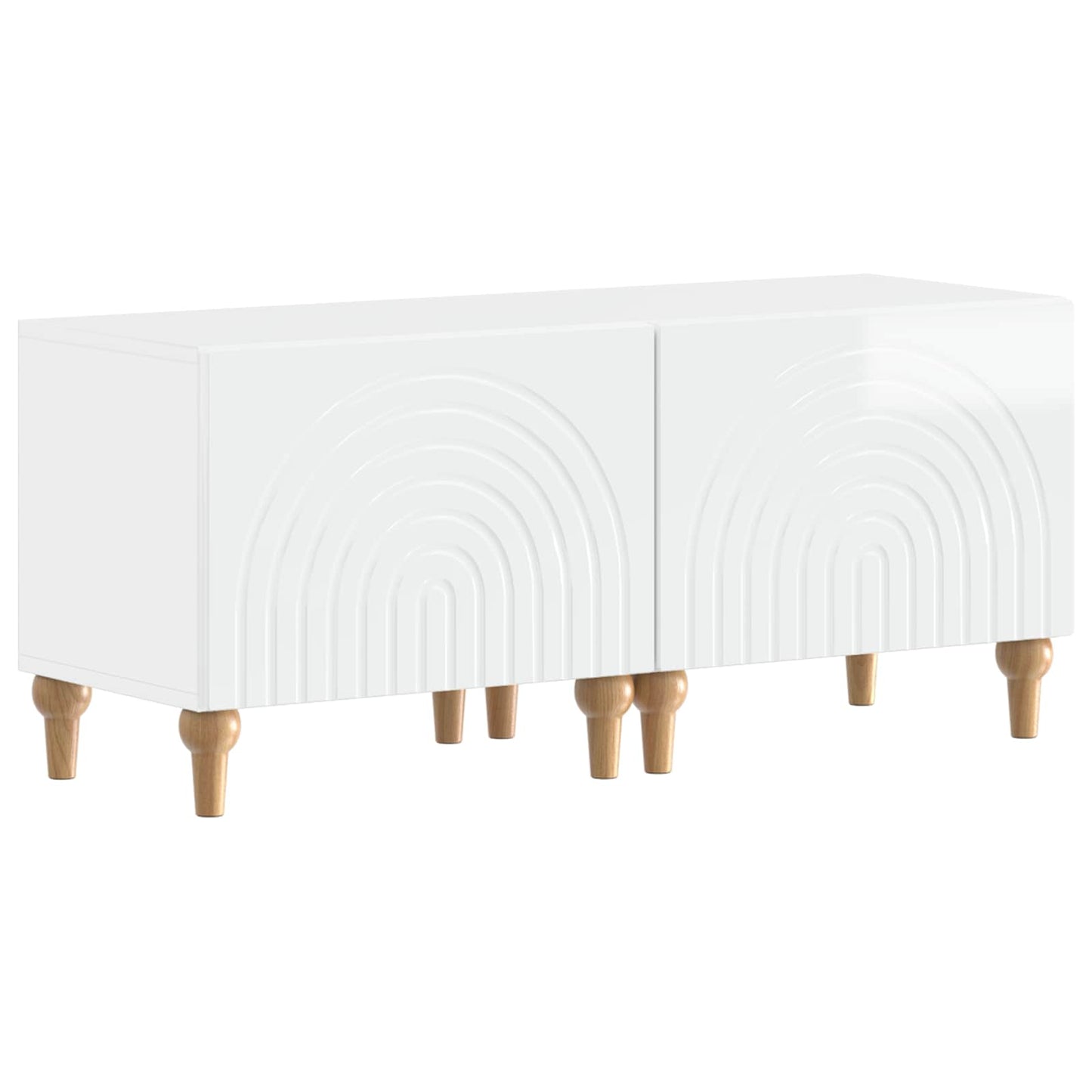 TV Cabinet High Gloss White Engineered Wood