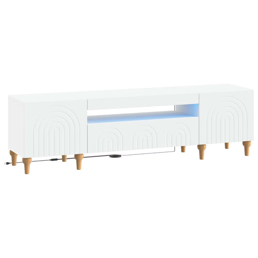 LED TV Cabinet White Engineered Wood
