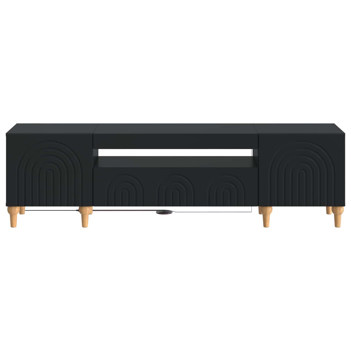 LED TV Cabinet Black Engineered Wood