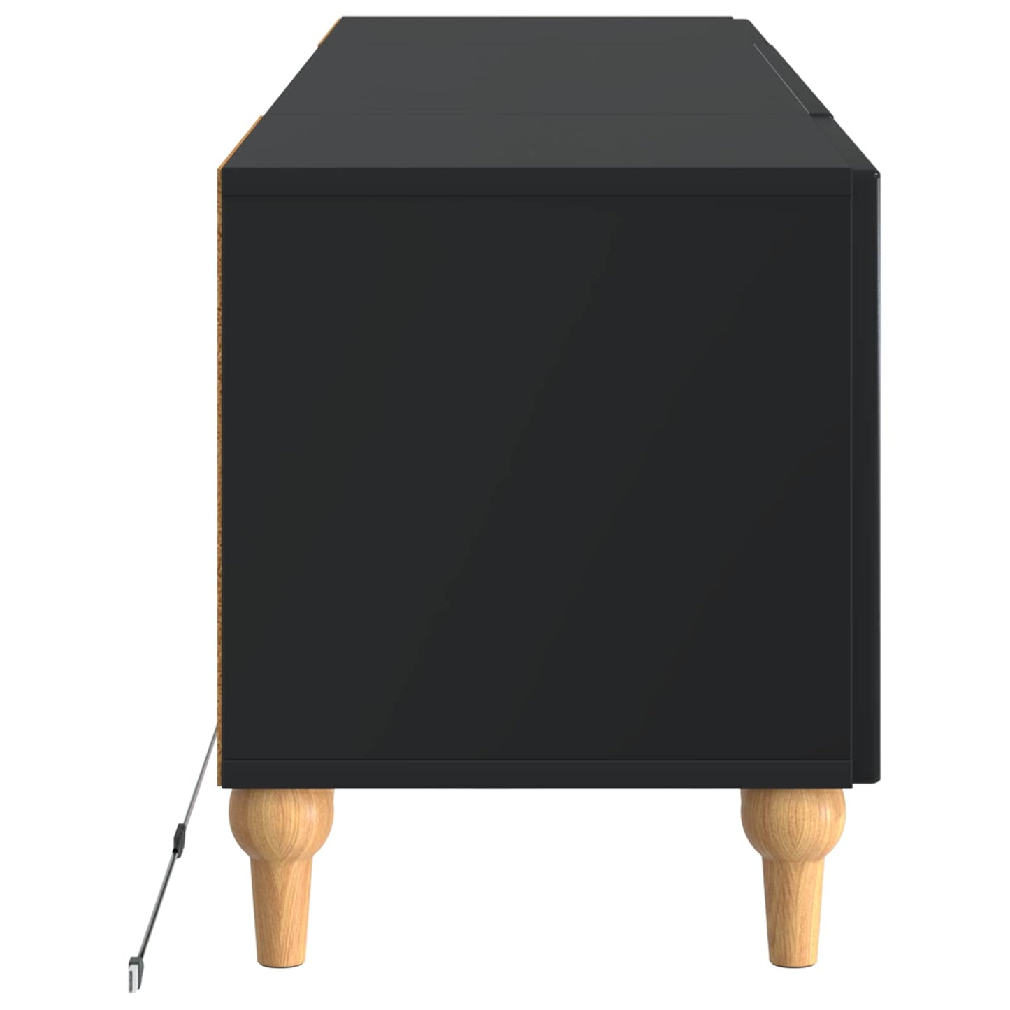 LED TV Cabinet Black Engineered Wood