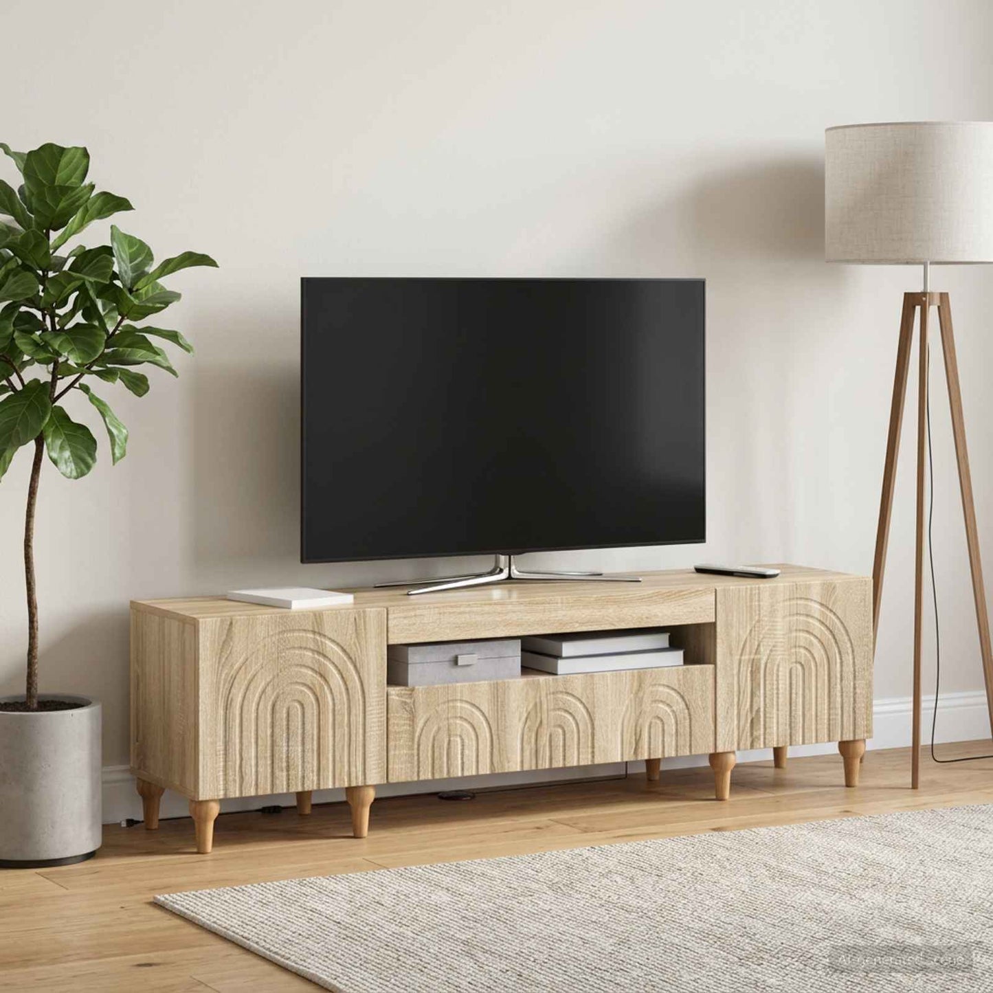 LED TV Cabinet Sonoma Oak Engineered Wood