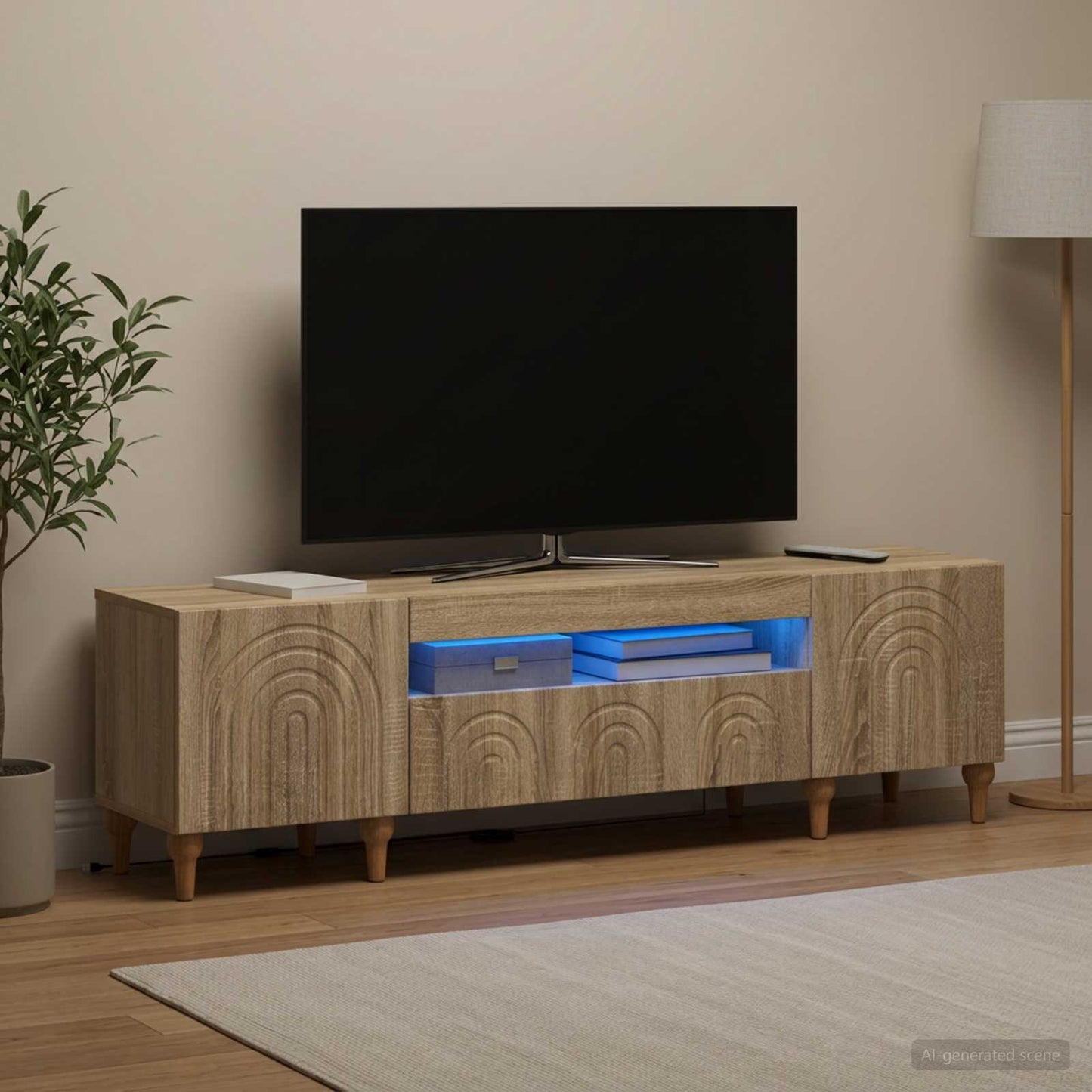 LED TV Cabinet Sonoma Oak Engineered Wood