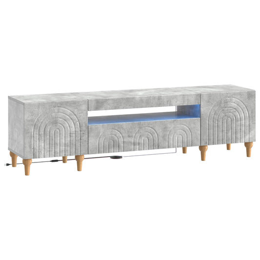 LED TV Cabinet Concrete Grey Engineered Wood