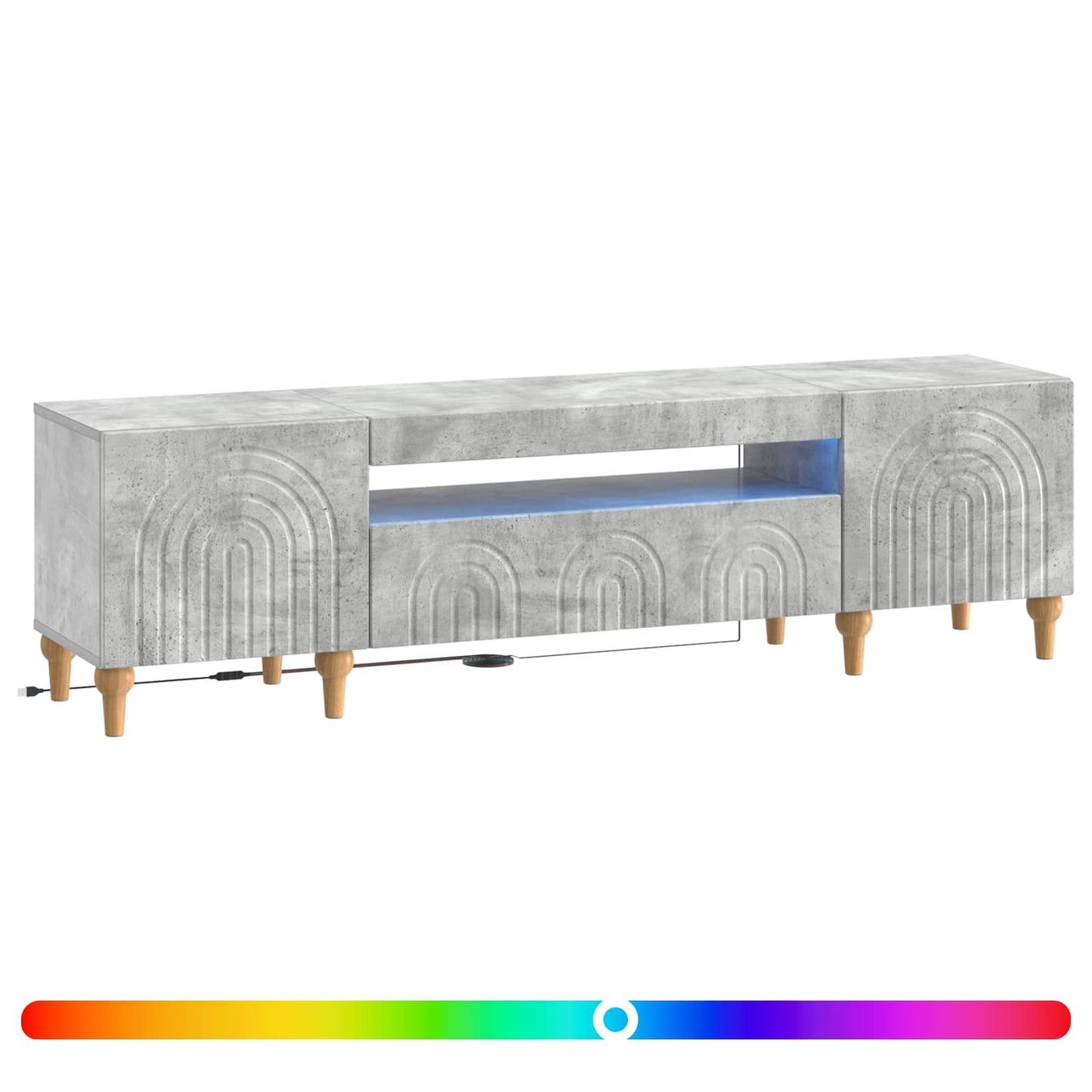 LED TV Cabinet Concrete Grey Engineered Wood