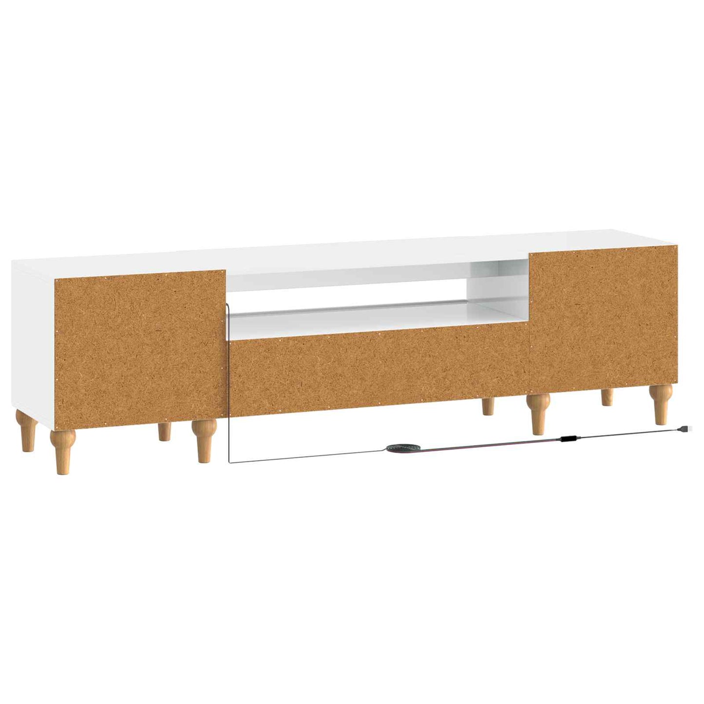 LED TV Cabinet High Gloss White Engineered Wood