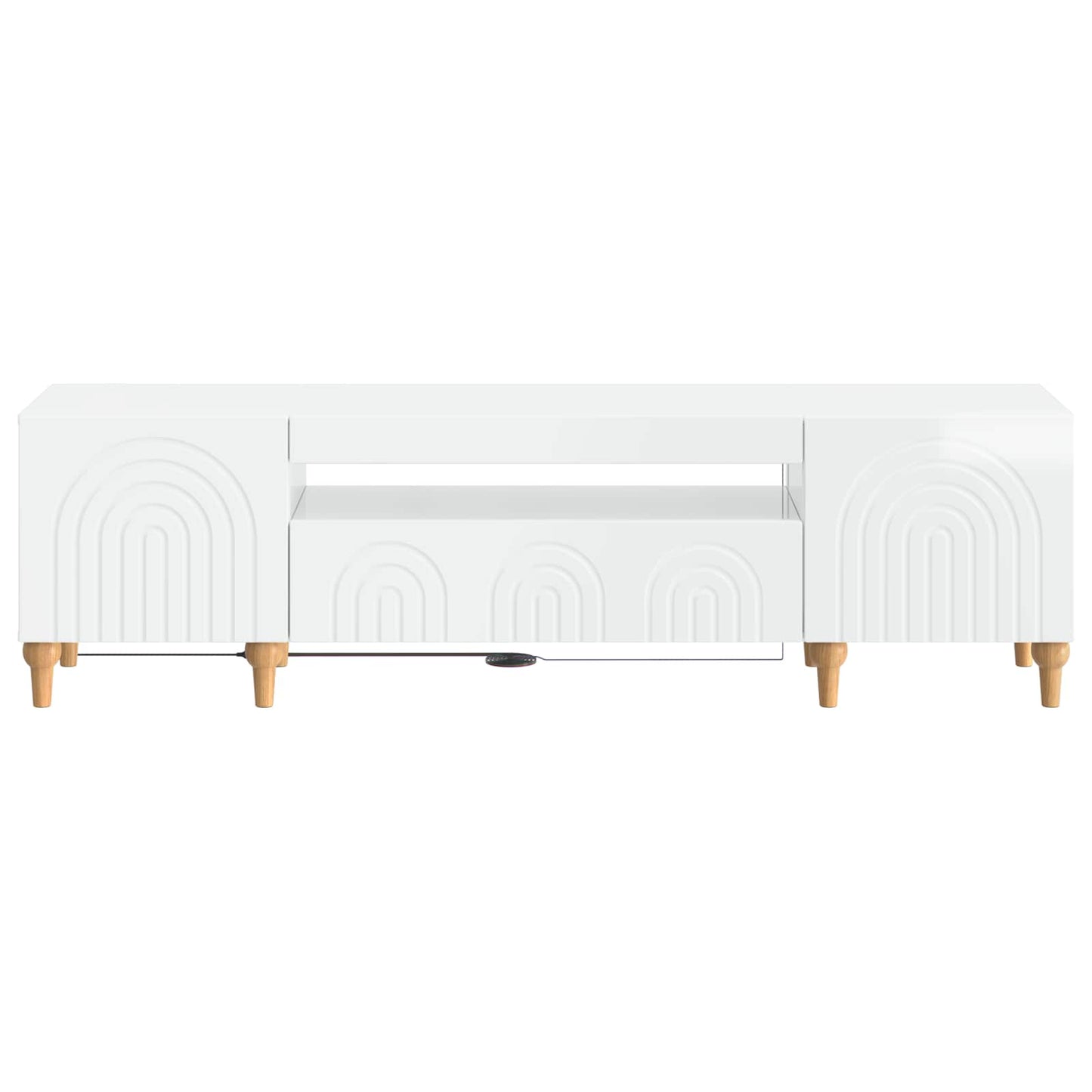 LED TV Cabinet High Gloss White Engineered Wood