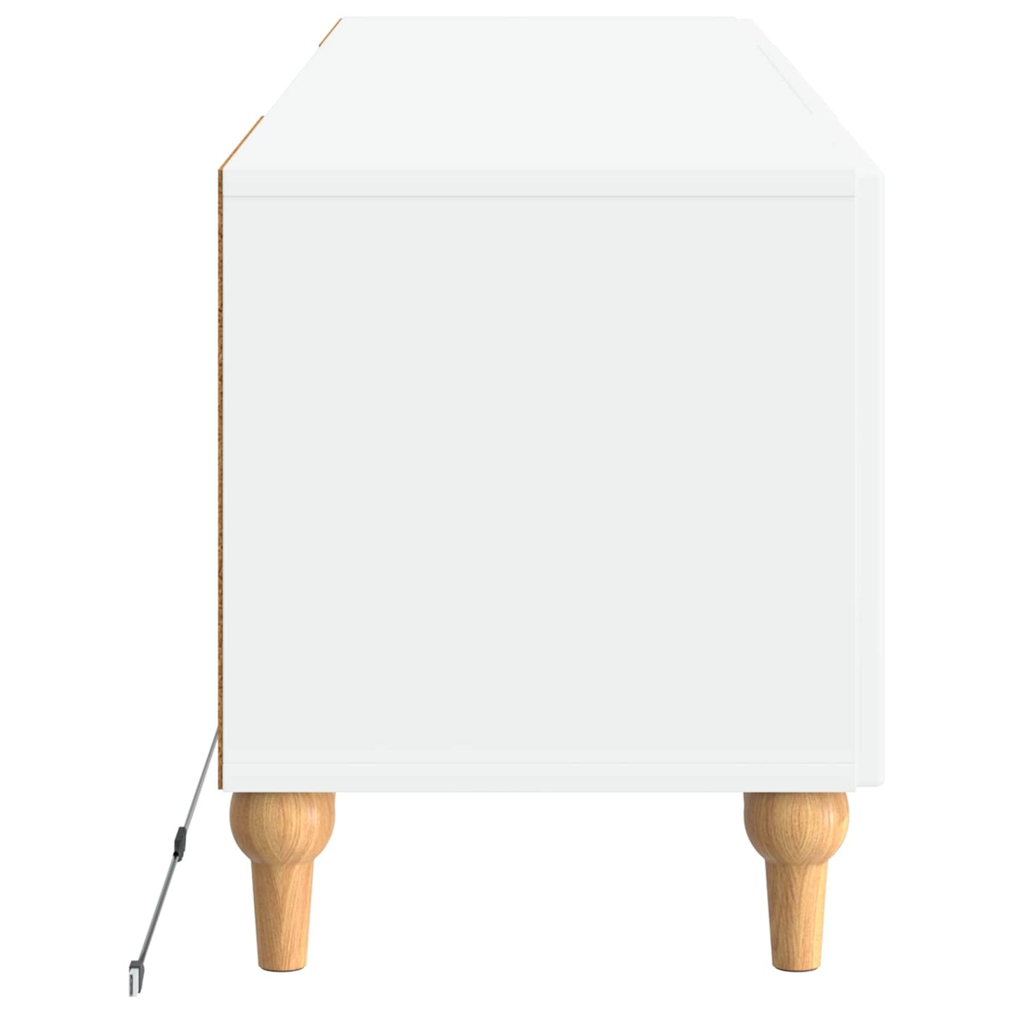 LED TV Cabinet High Gloss White Engineered Wood
