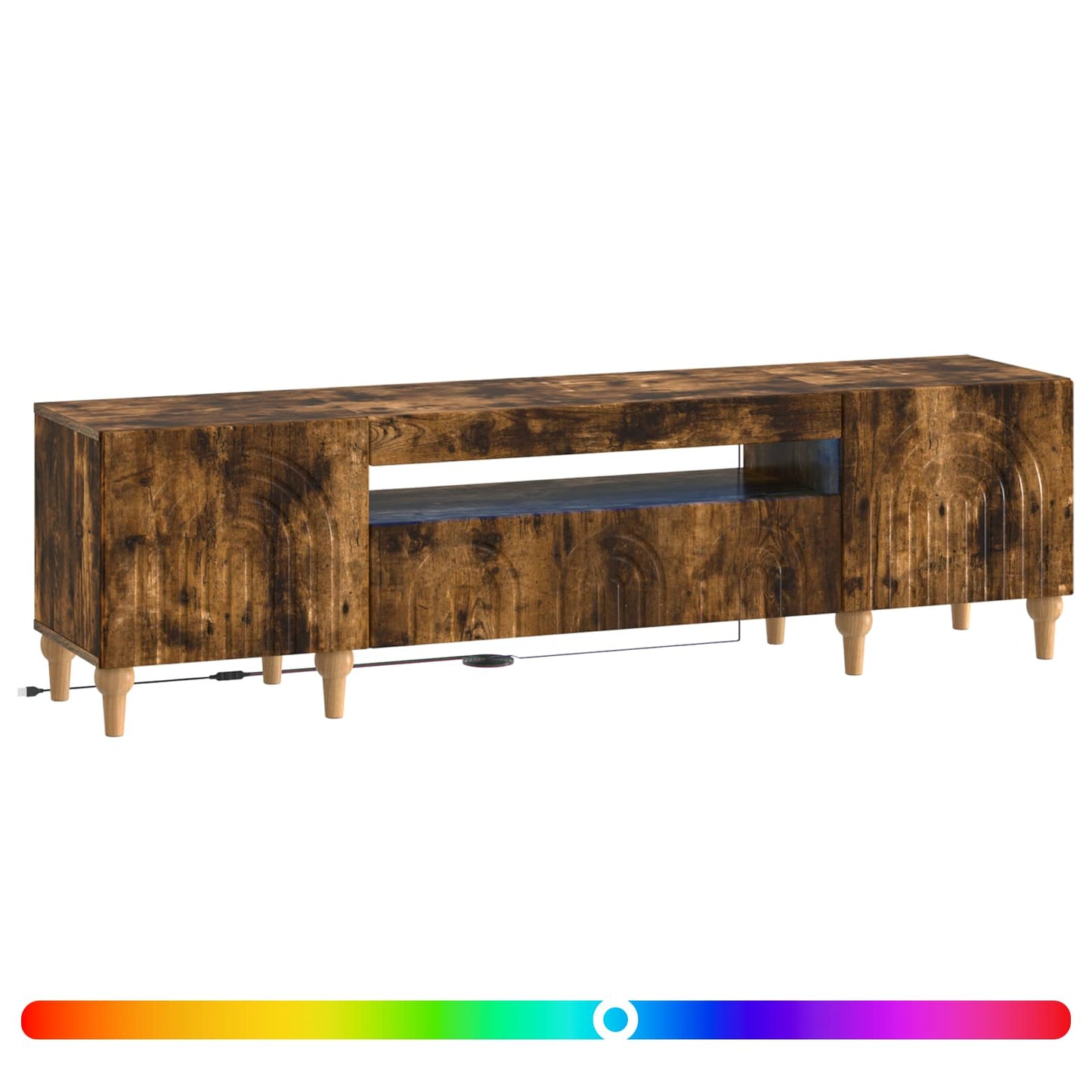 LED TV Cabinet Smoked Oak Engineered Wood