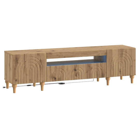 LED TV Cabinet ALKMAAR Artisan Oak Engineered Wood