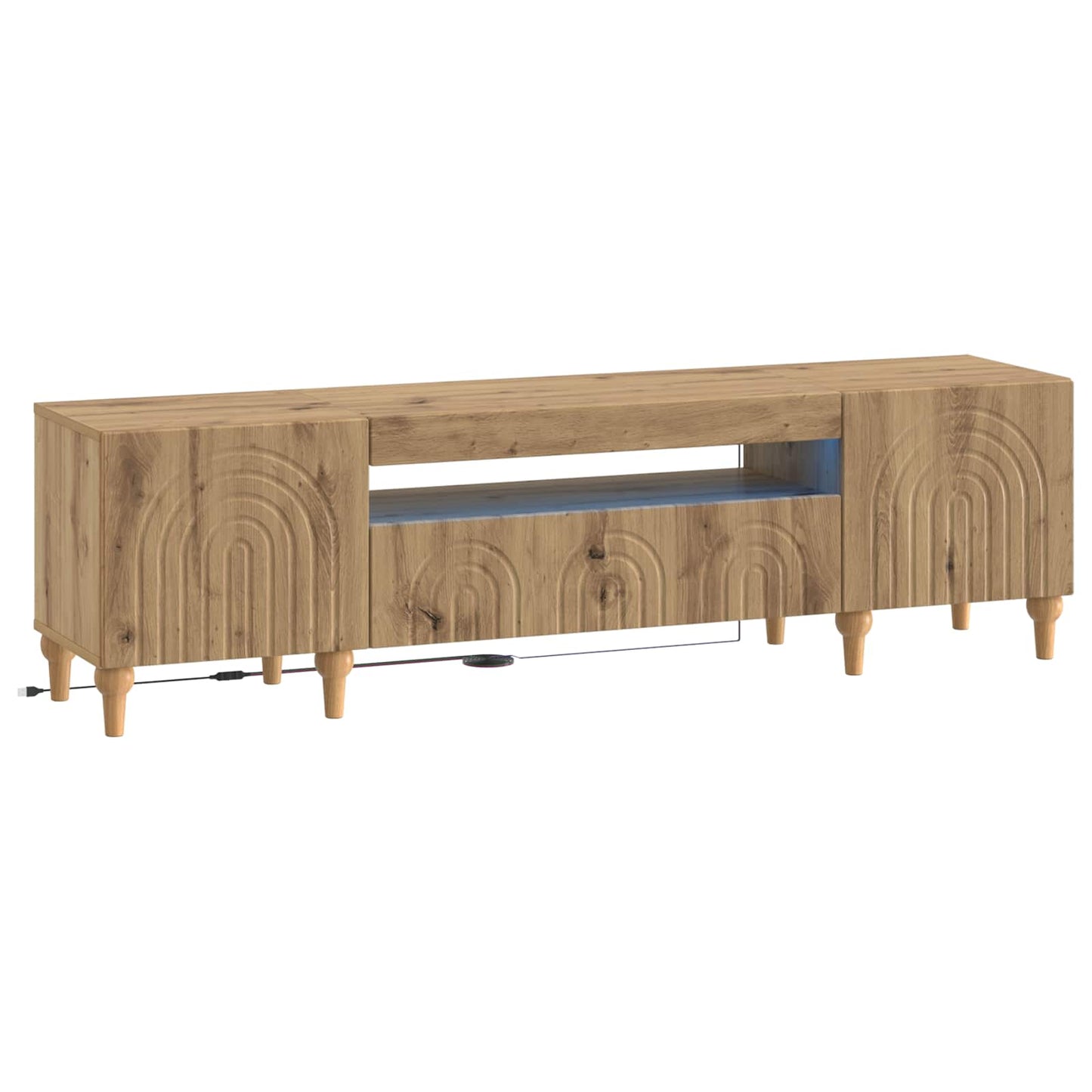 LED TV Cabinet ALKMAAR 153 x 35 x 43 cm Artisan Oak