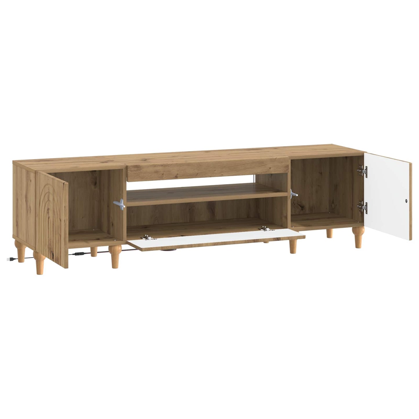 LED TV Cabinet ALKMAAR 153 x 35 x 43 cm Artisan Oak