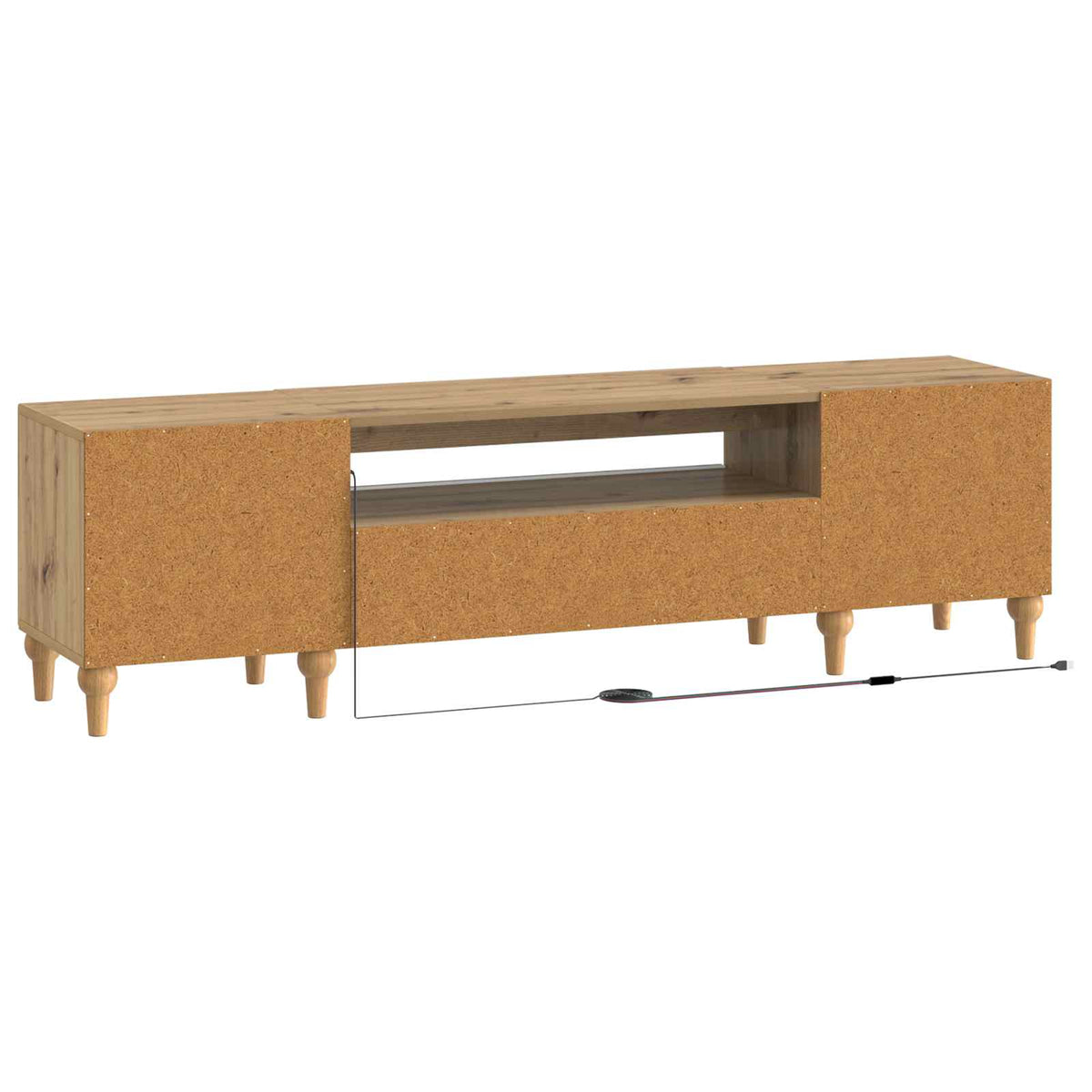 LED TV Cabinet ALKMAAR 153 x 35 x 43 cm Artisan Oak