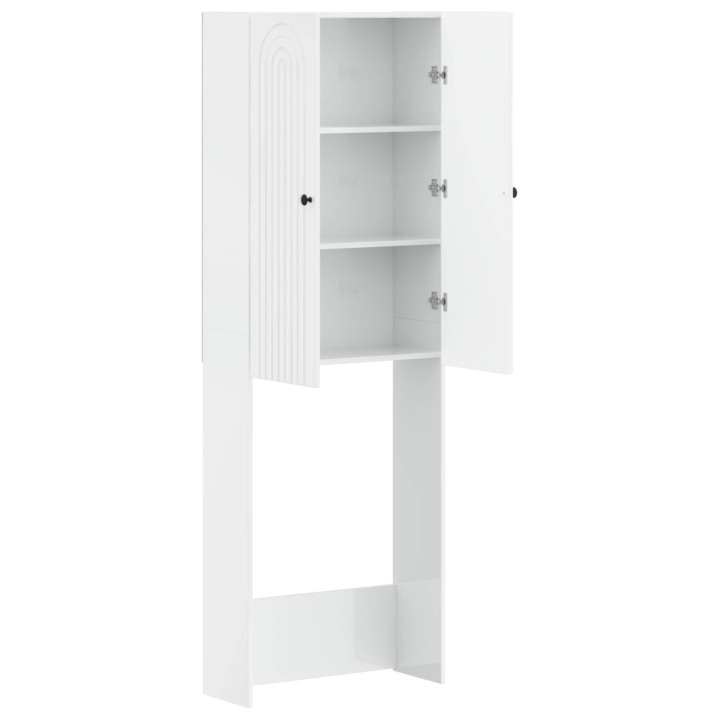 Toilet Cabinet ALKMAAR High Gloss White 66 x 25.5 x 190 cm