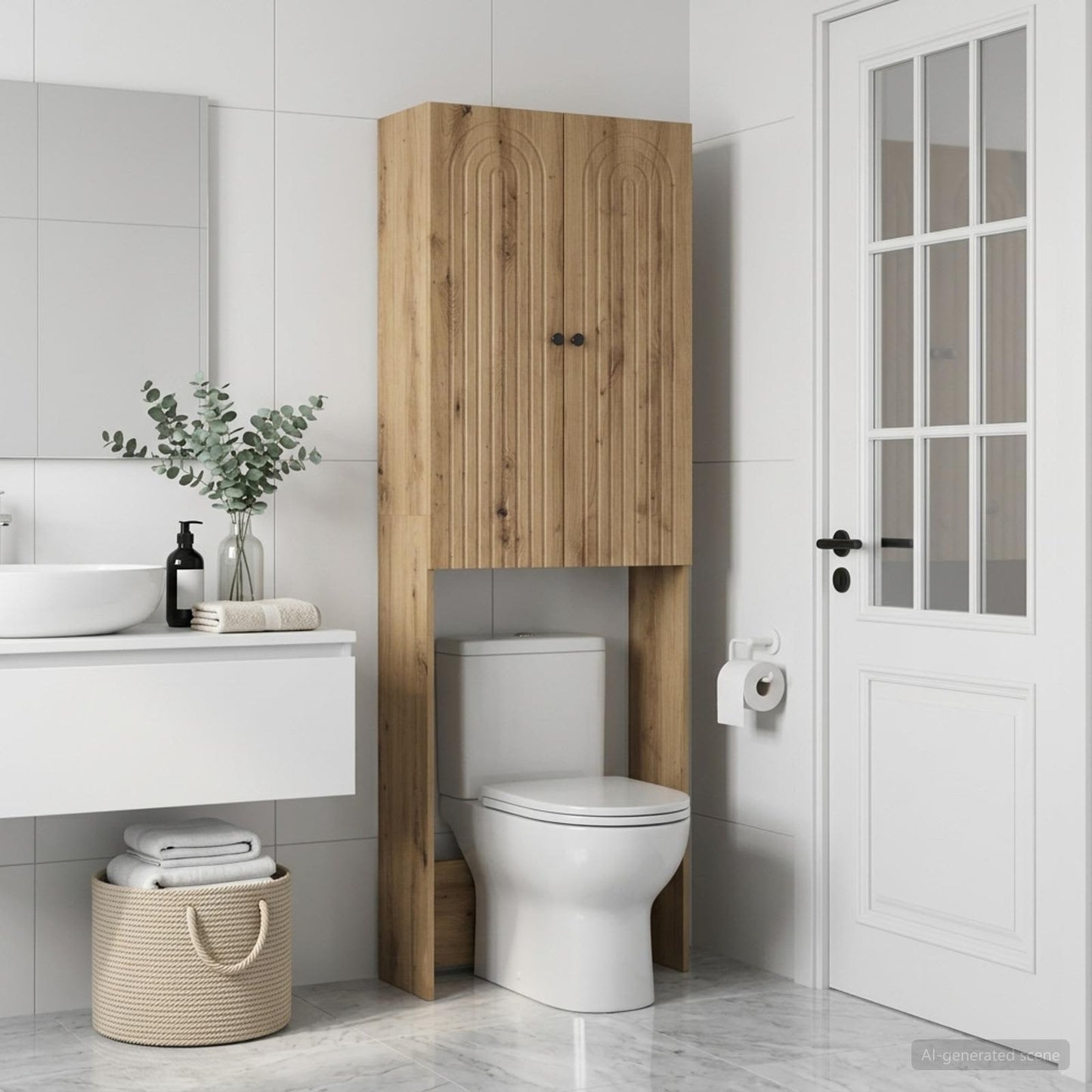 Toilet Cabinet ALKMAAR Artisan Oak 66 x 25.5 x 190 cm