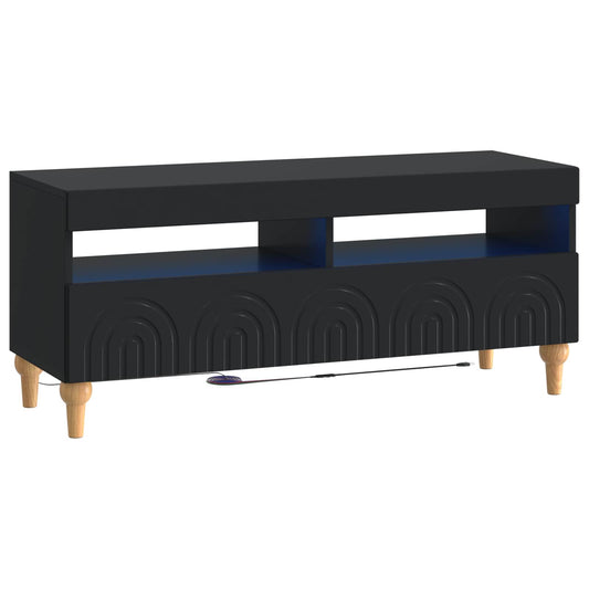 LED TV Cabinet Black Engineered Wood