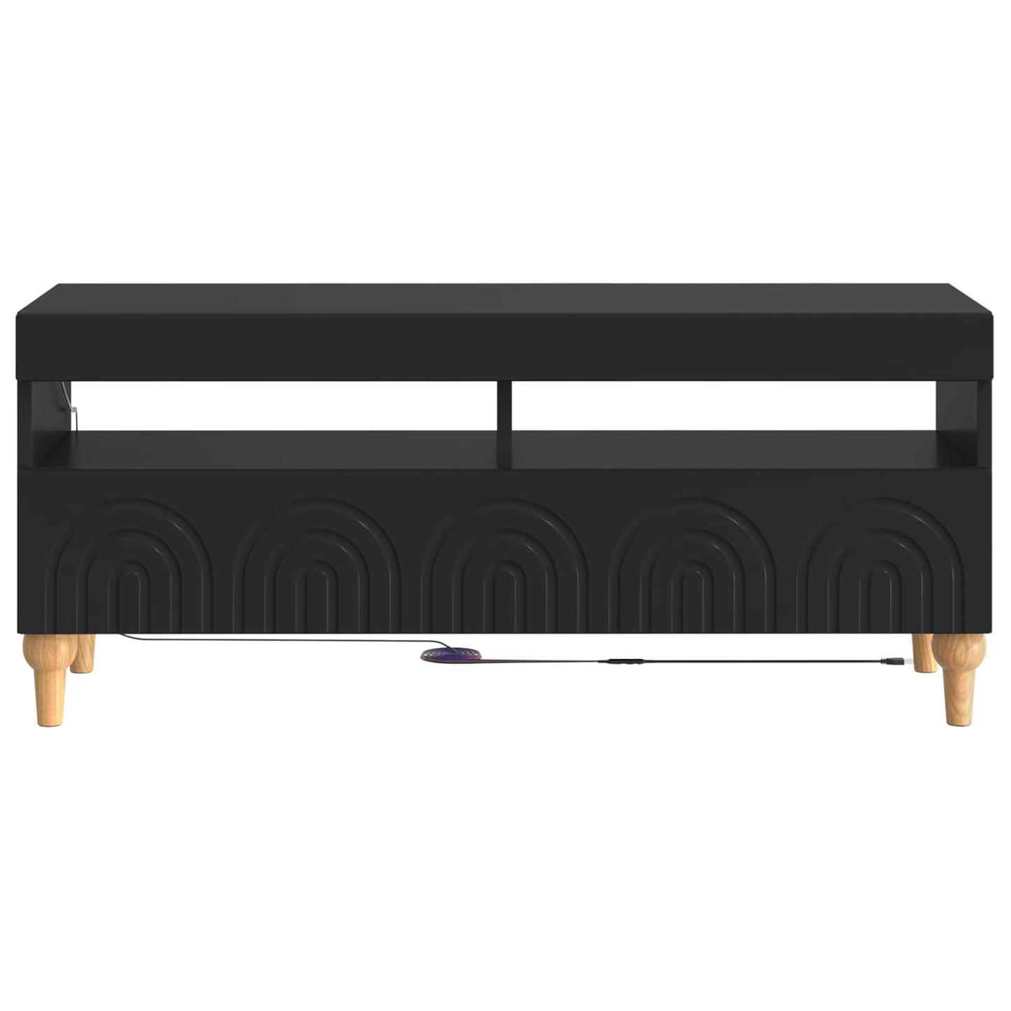 LED TV Cabinet Black Engineered Wood