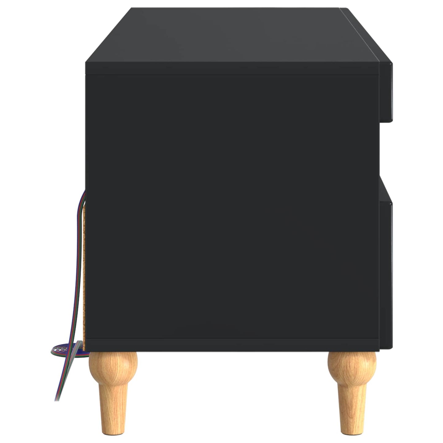 LED TV Cabinet Black Engineered Wood
