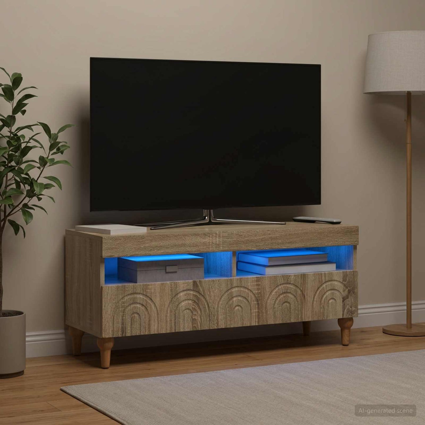 LED TV Cabinet Sonoma Oak Engineered Wood