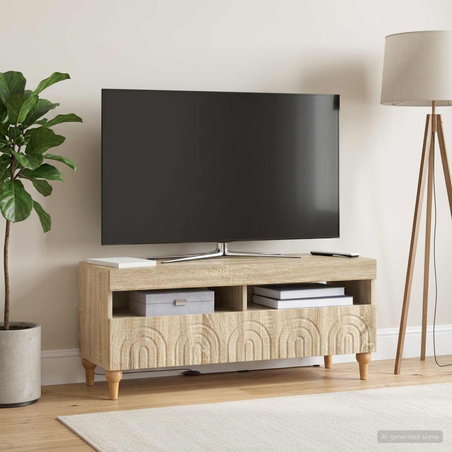 LED TV Cabinet Sonoma Oak Engineered Wood