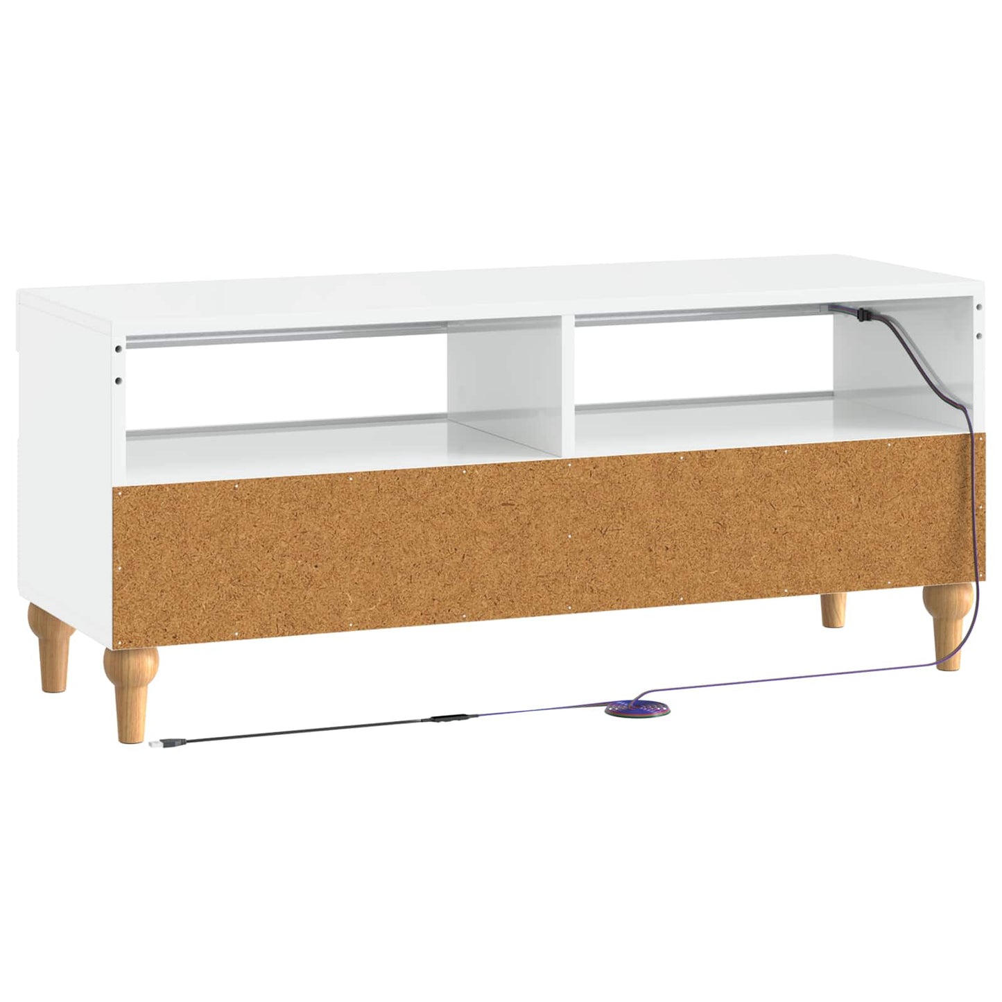 LED TV Cabinet High Gloss White Engineered Wood