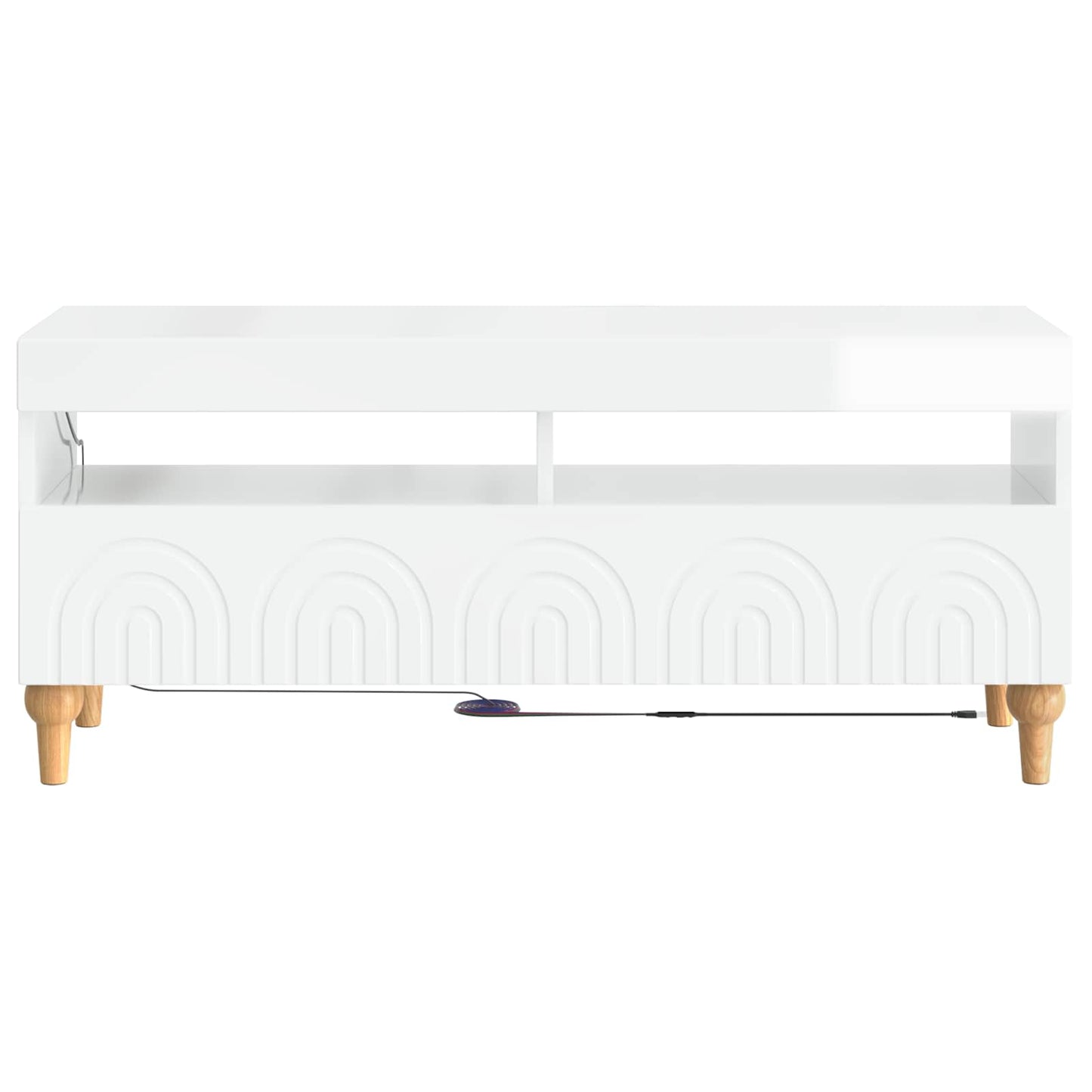 LED TV Cabinet High Gloss White Engineered Wood