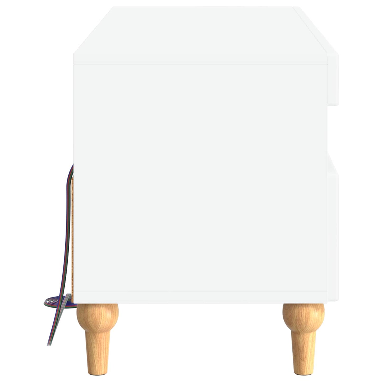 LED TV Cabinet High Gloss White Engineered Wood