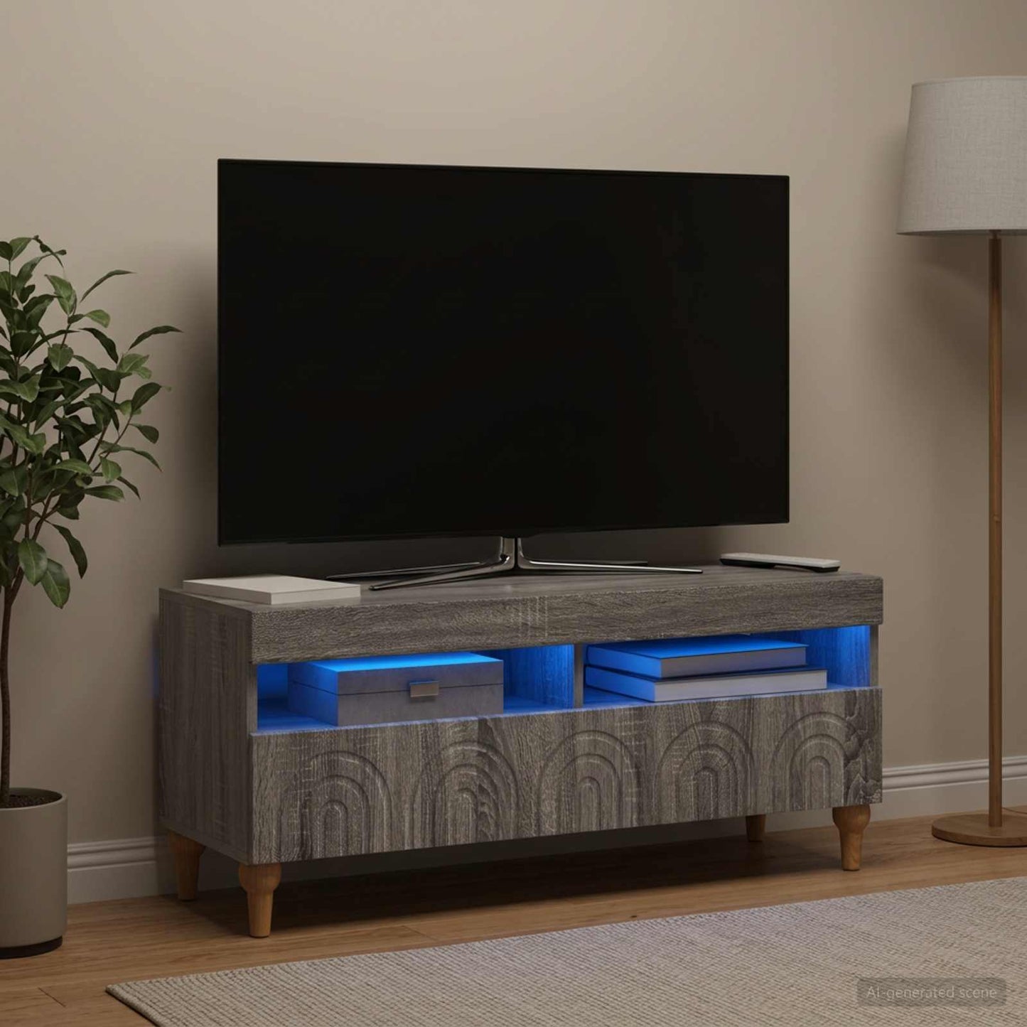 LED TV Cabinet Grey Sonoma Engineered Wood