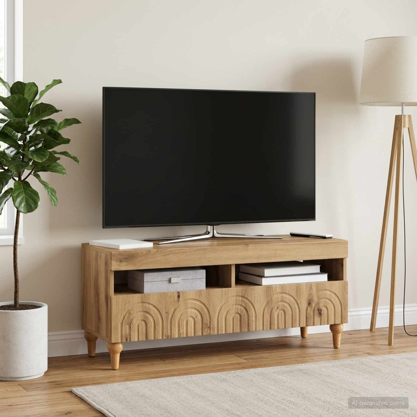 LED TV Cabinet Artisan Oak Engineered Wood
