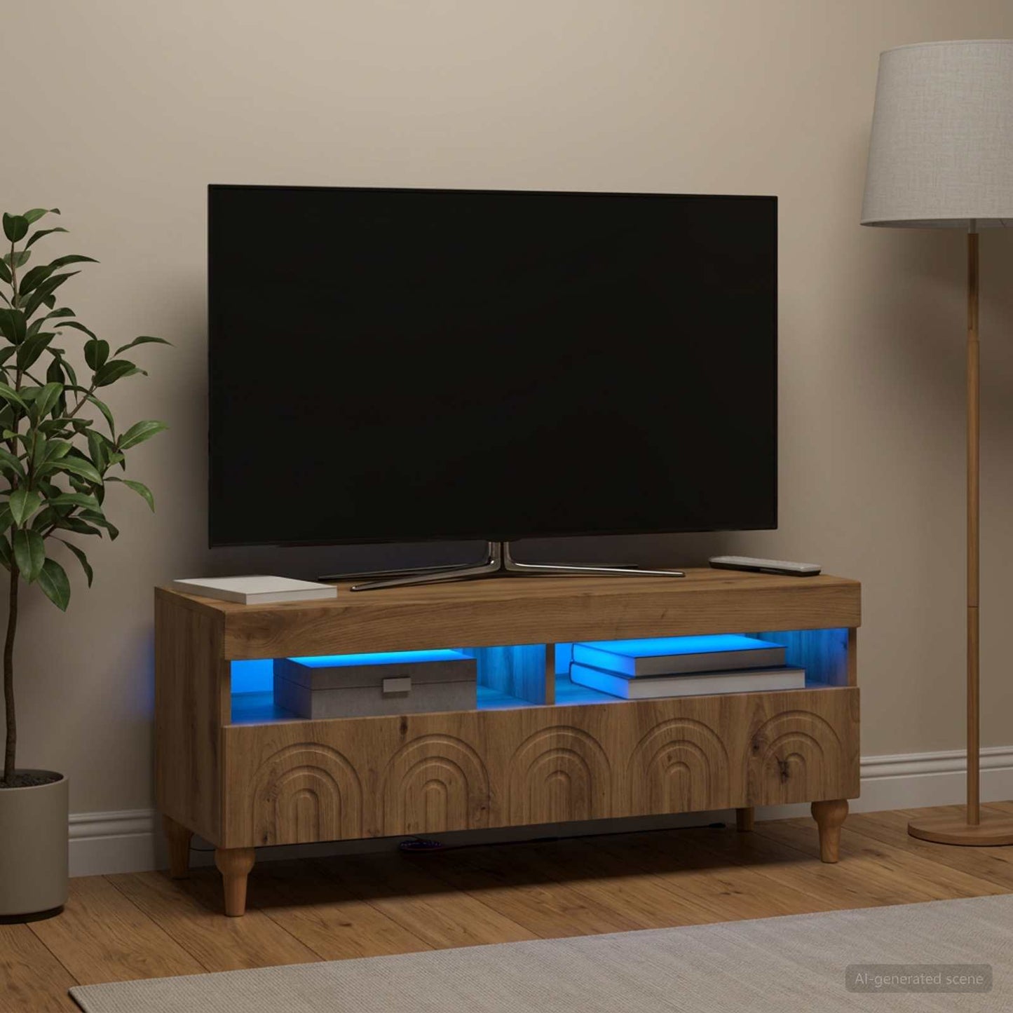 LED TV Cabinet Artisan Oak Engineered Wood
