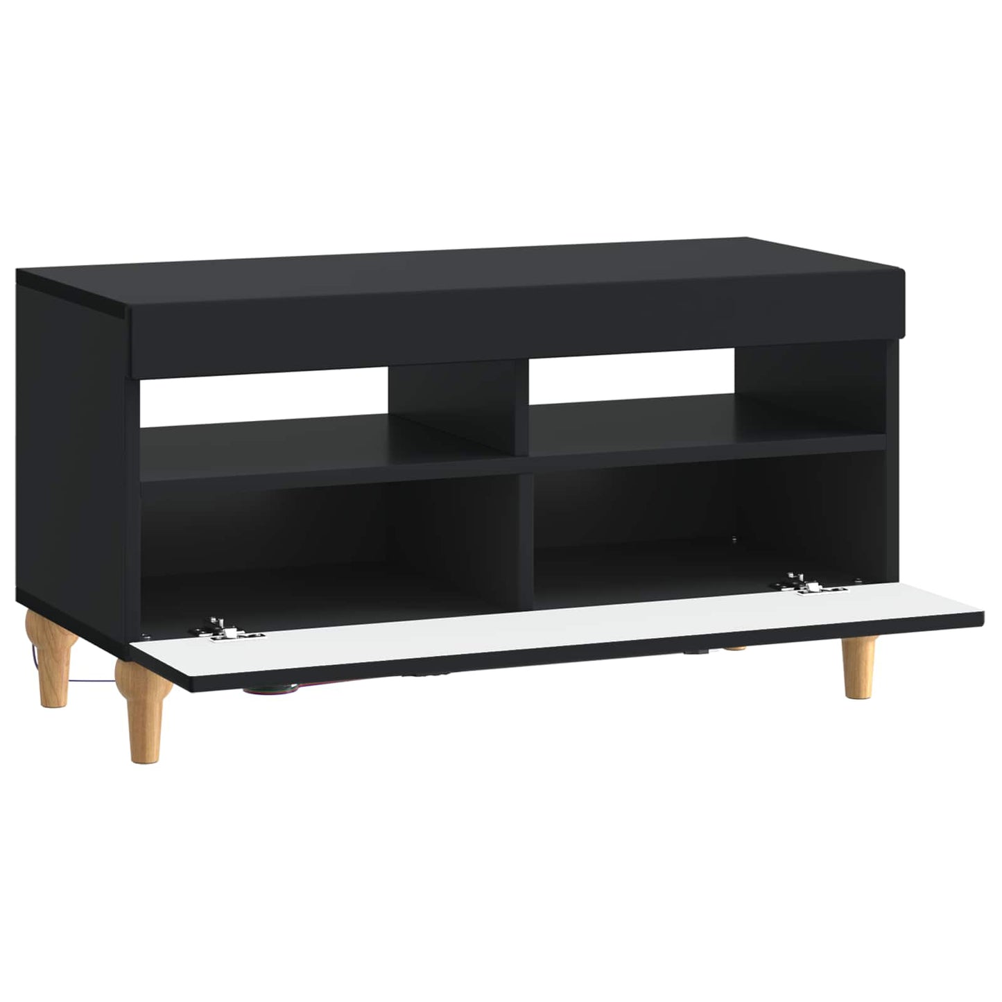 LED TV Cabinet Black Engineered Wood