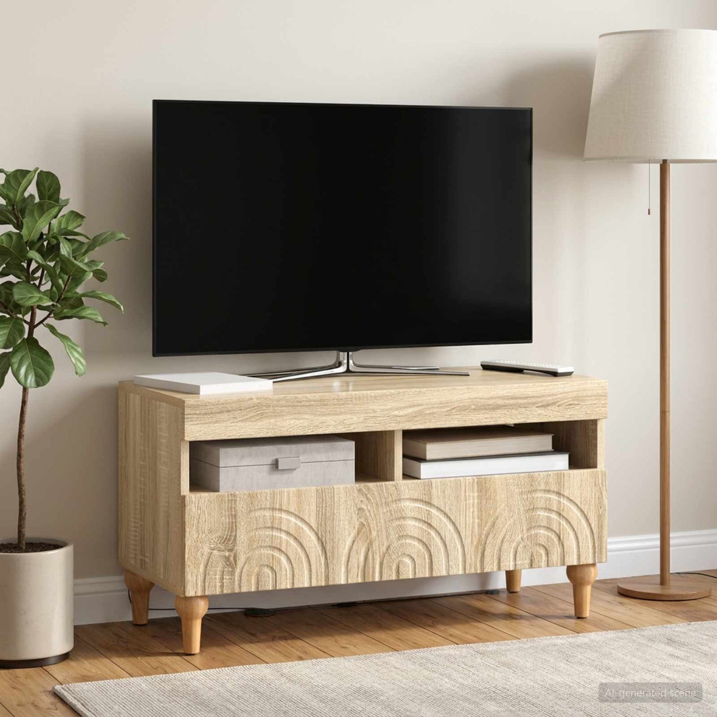 LED TV Cabinet Sonoma Oak Engineered Wood