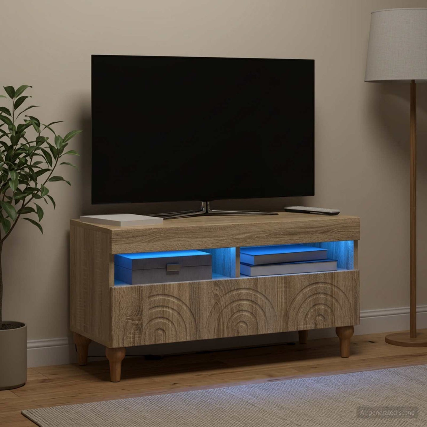 LED TV Cabinet Sonoma Oak Engineered Wood
