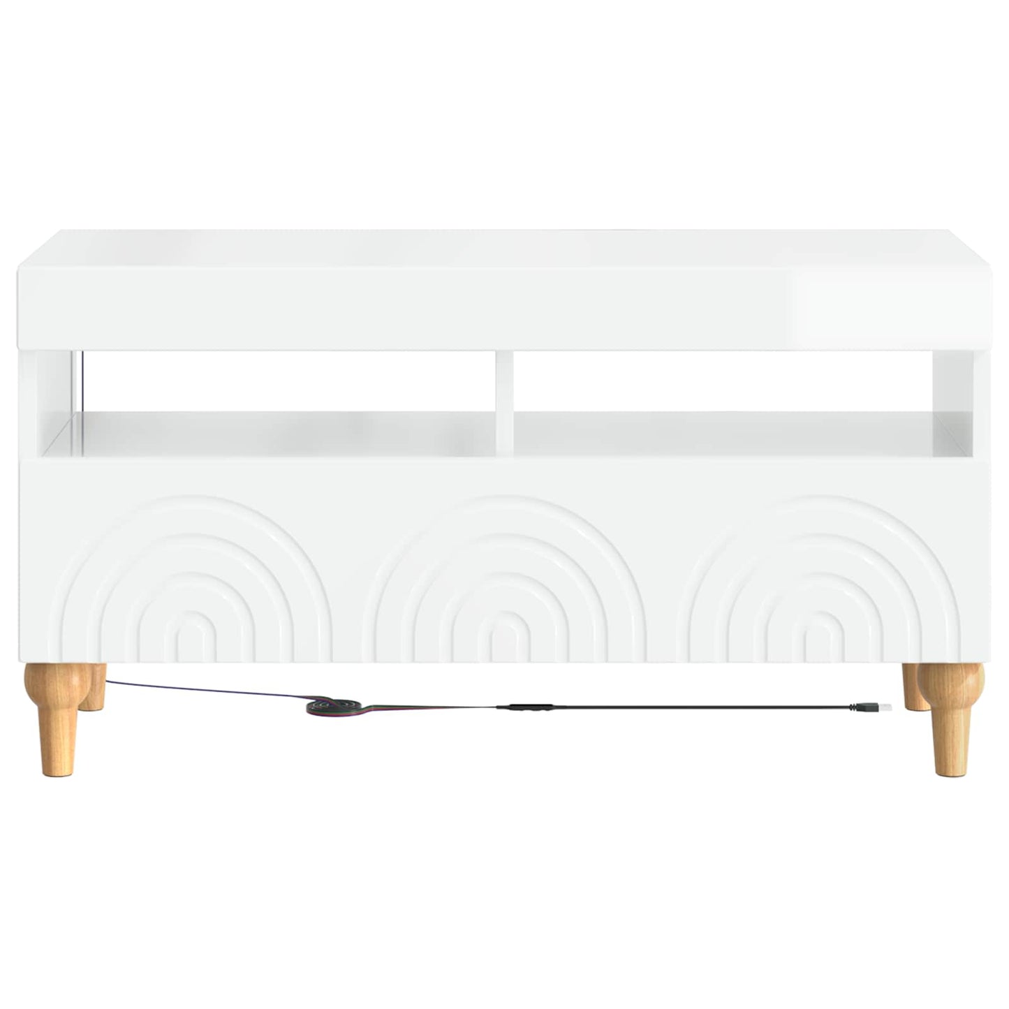 LED TV Cabinet High Gloss White Engineered Wood