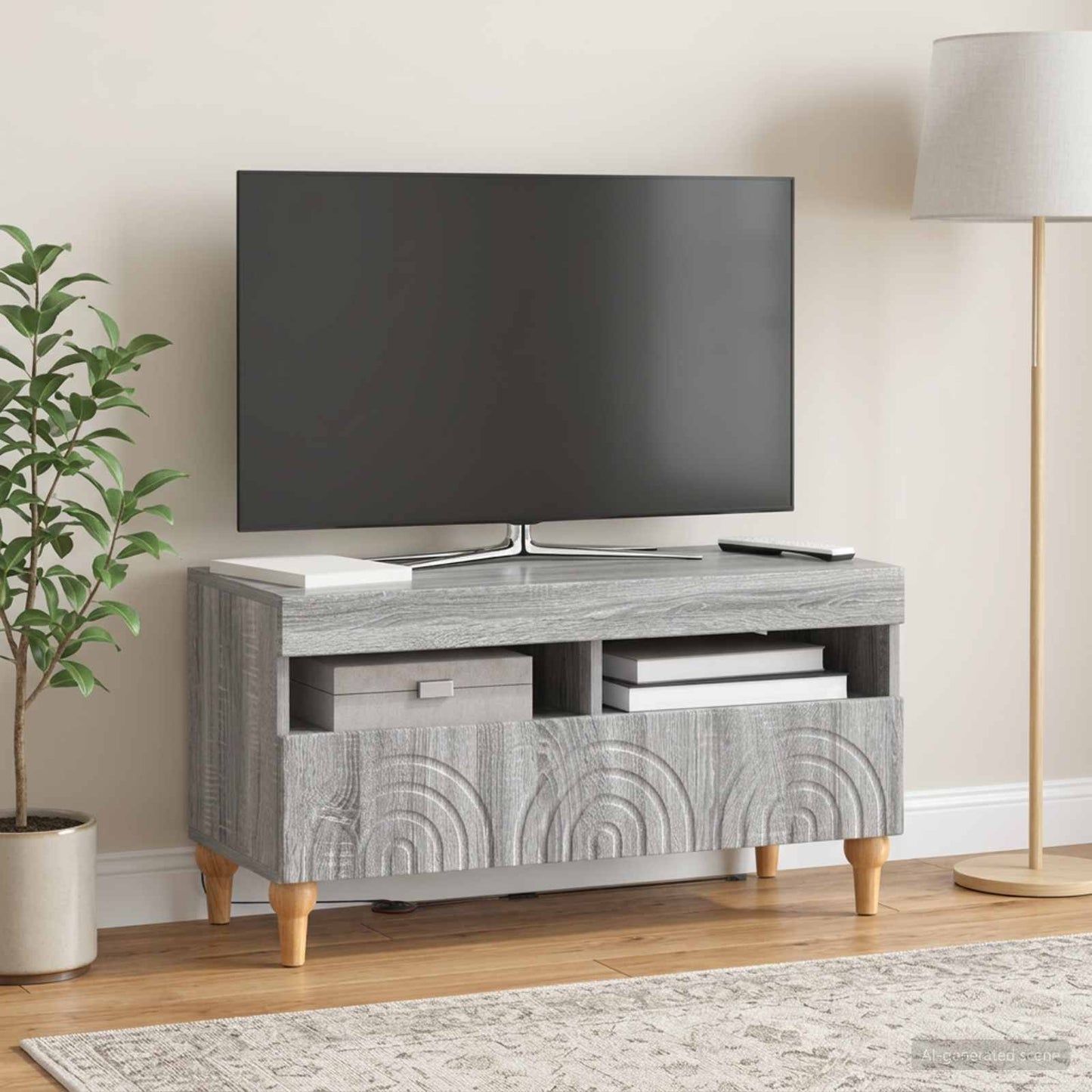 LED TV Cabinet Grey Sonoma Engineered Wood