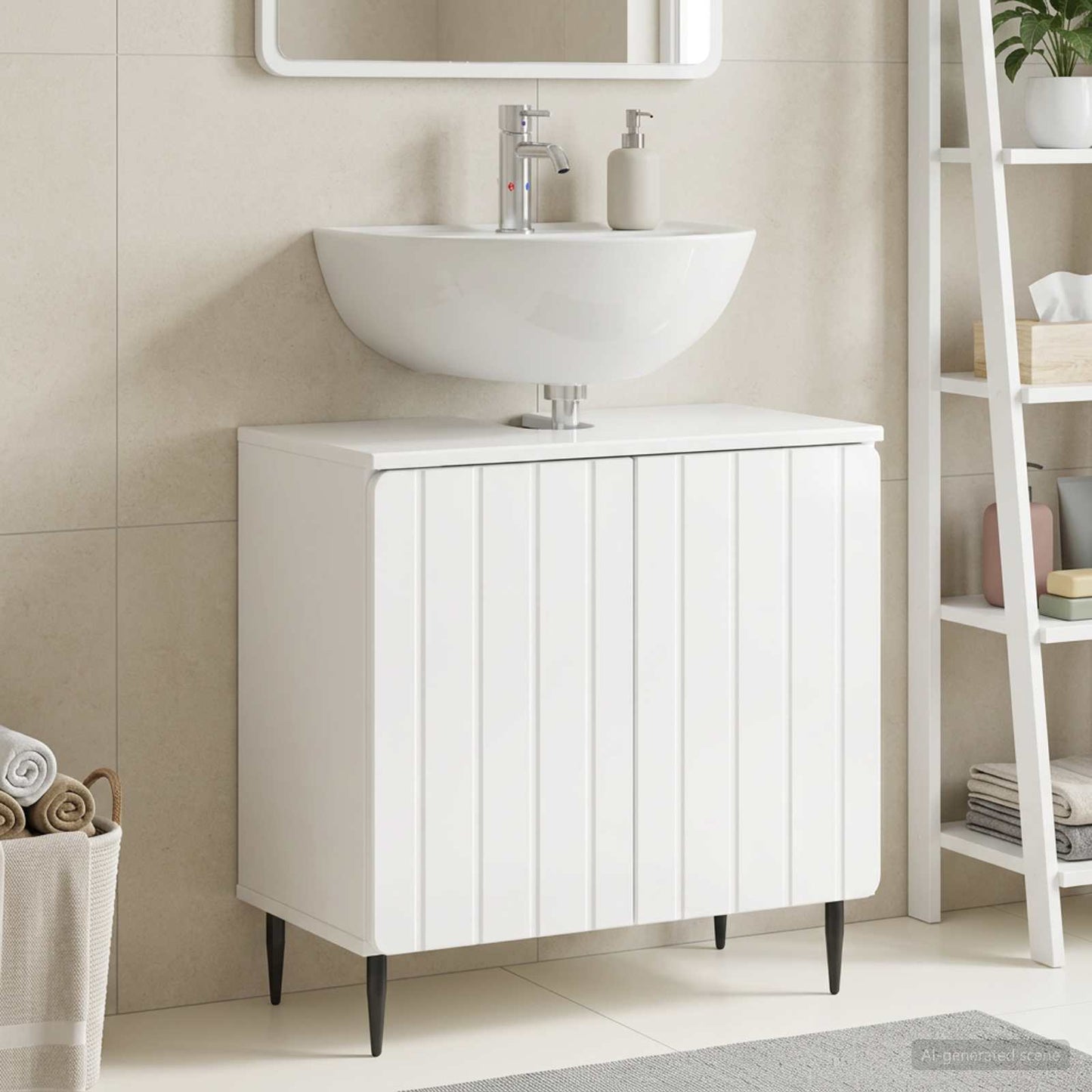 Bathroom Sink Cabinet ZWOLLE High Gloss White
