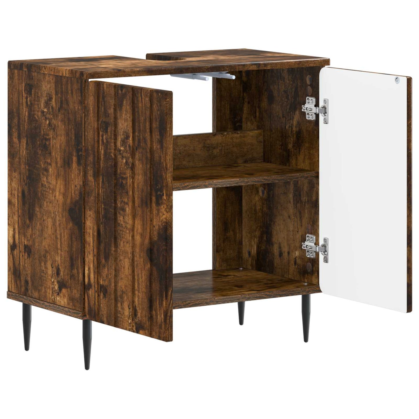 Bathroom Sink Cabinet ZWOLLE Smoked Oak 59.5 x 31.5x 59 cm