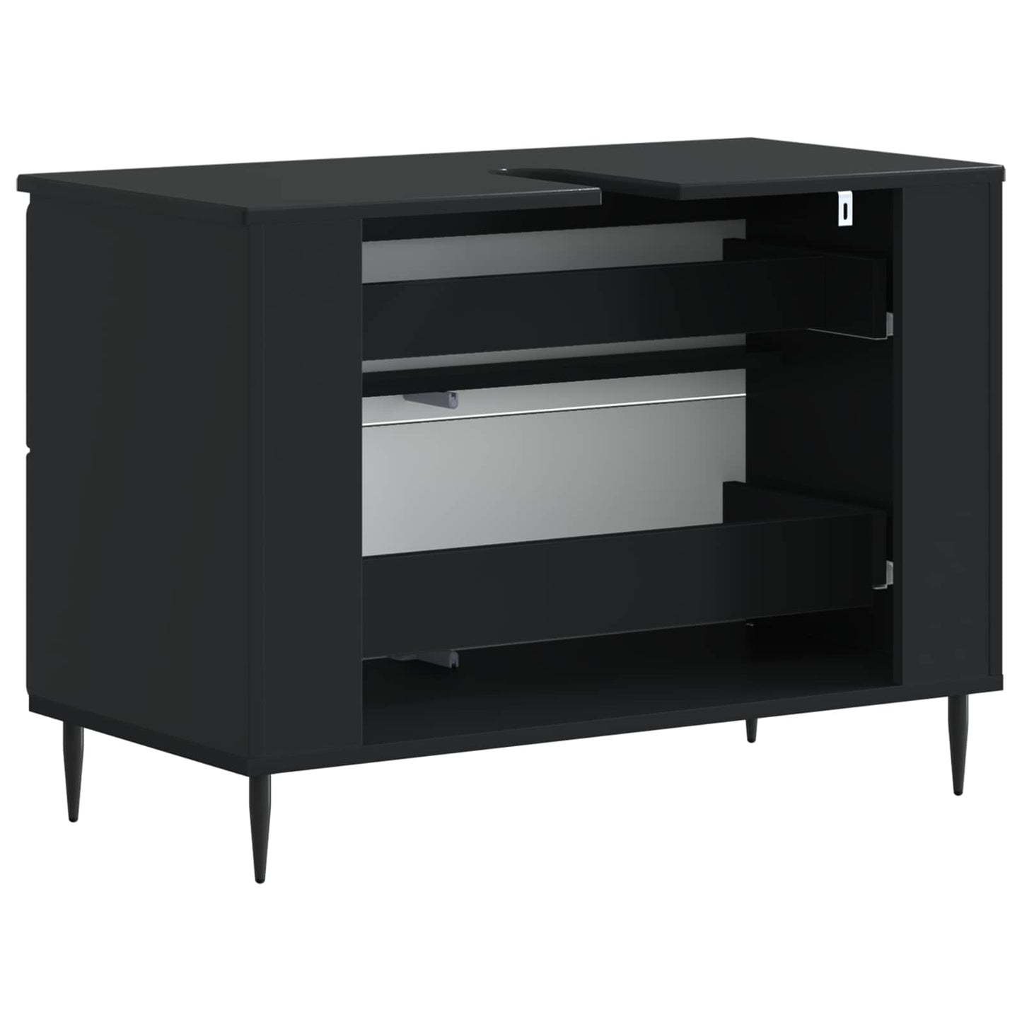 Bathroom Sink Cabinet ZWOLLE Black 82 x 41x 58.5 cm