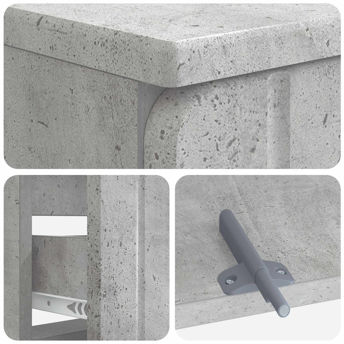 Bathroom Sink Cabinet ZWOLLE Concrete Grey 82 x 41x 58.5 cm