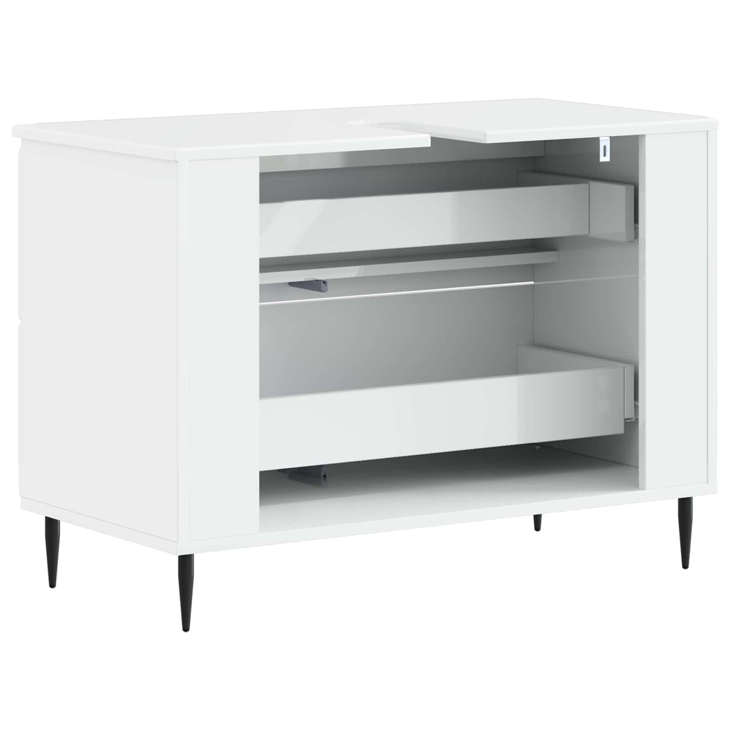 Bathroom Sink Cabinet ZWOLLE High Gloss White 82 x 41x 58.5 cm