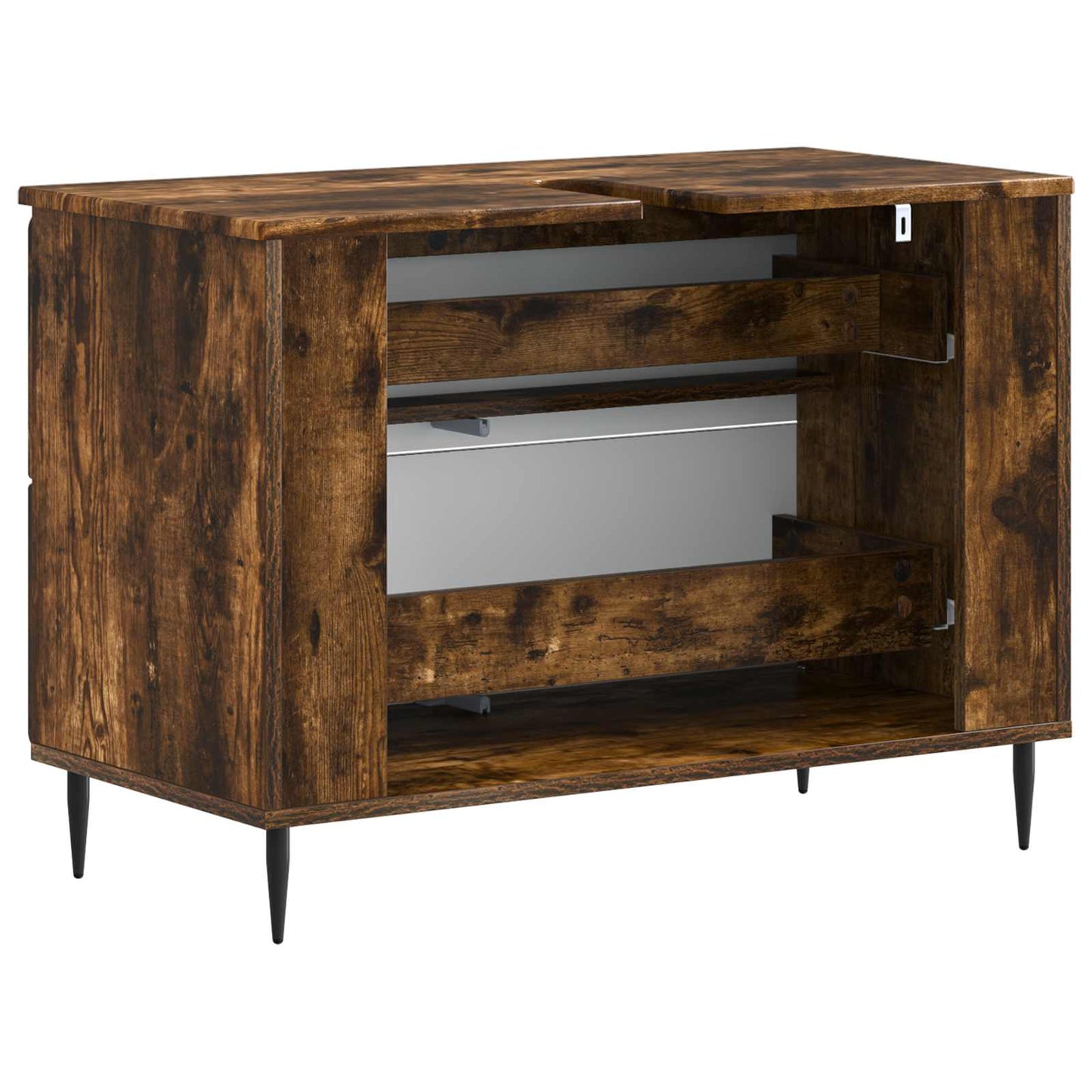 Bathroom Sink Cabinet ZWOLLE Smoked Oak 82 x 41x 58.5 cm