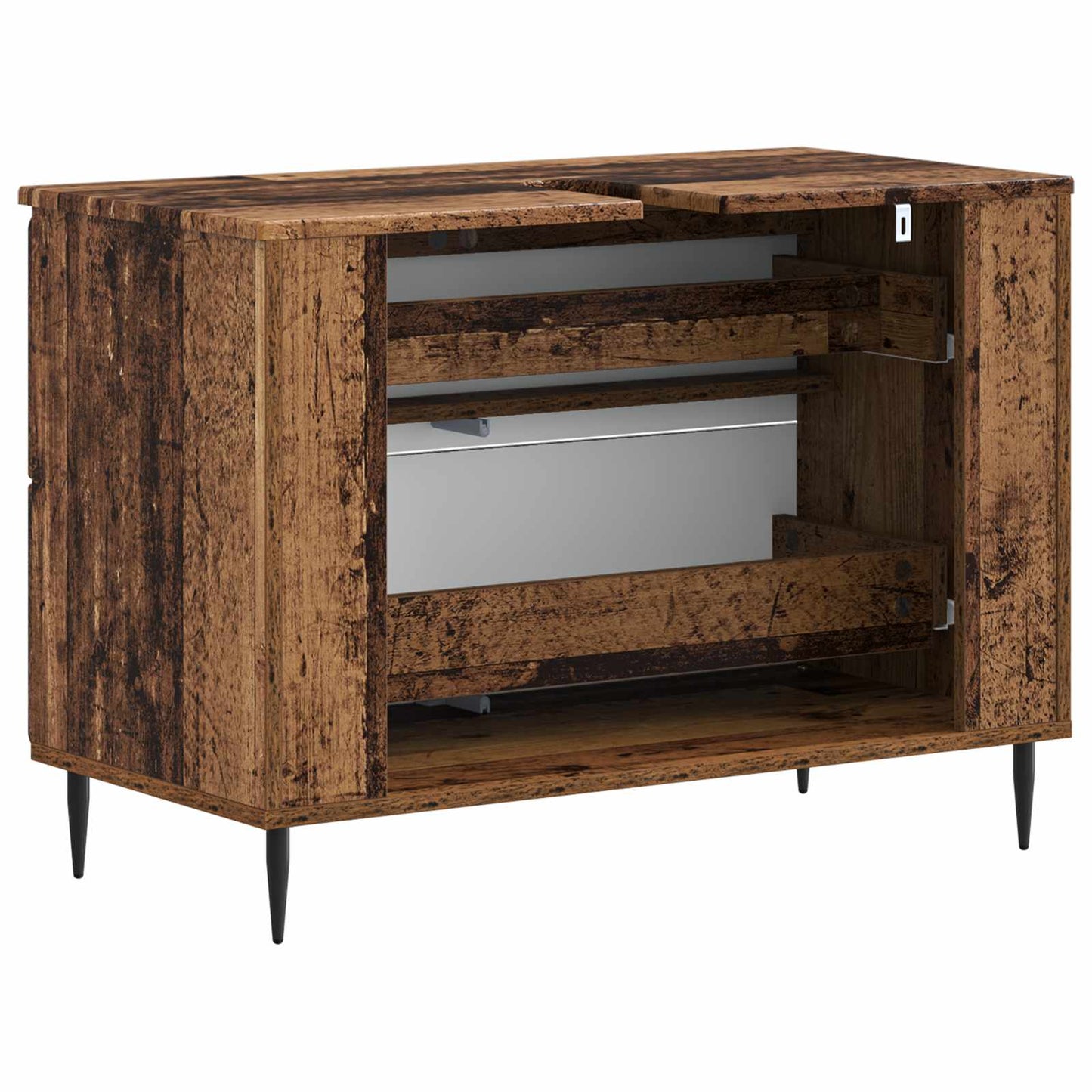 Bathroom Sink Cabinet ZWOLLE Old Wood 82 x 41x 58.5 cm