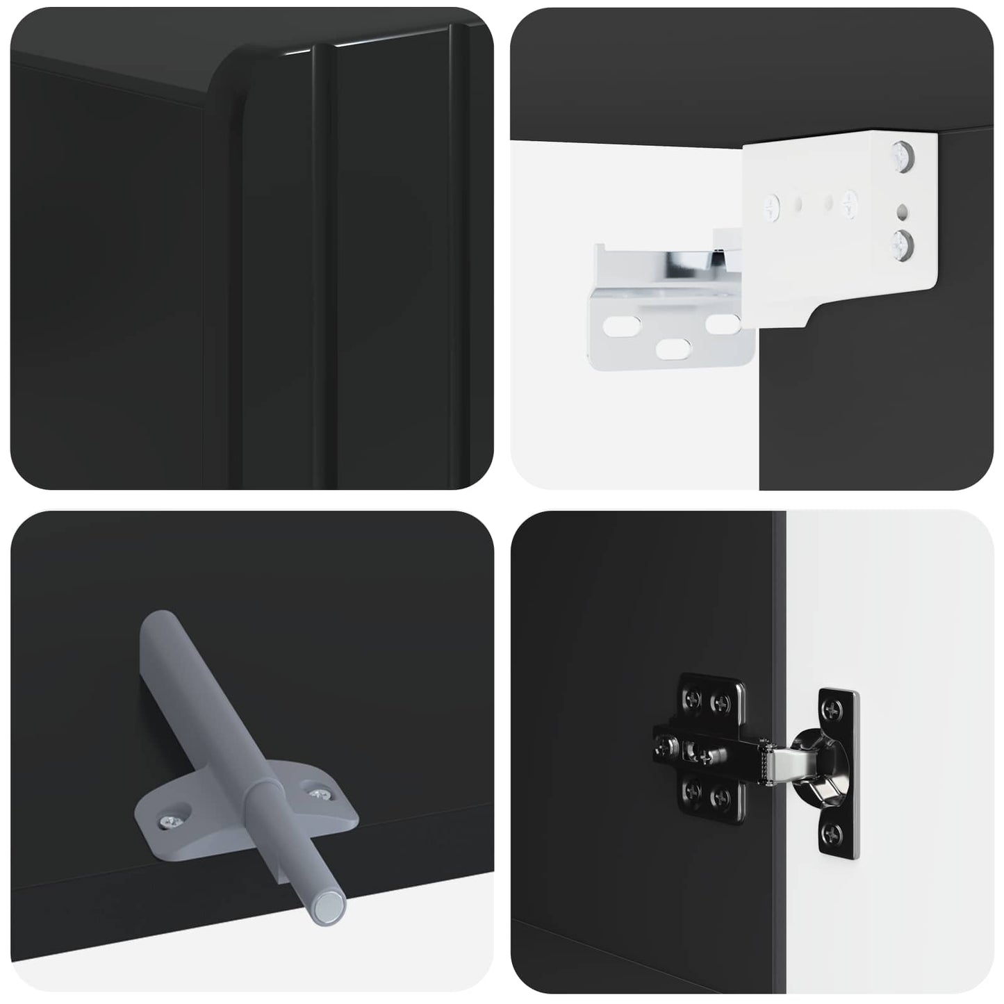 Bathroom Wall Cabinet ZWOLLE Black 30 x 31 x 63 cm