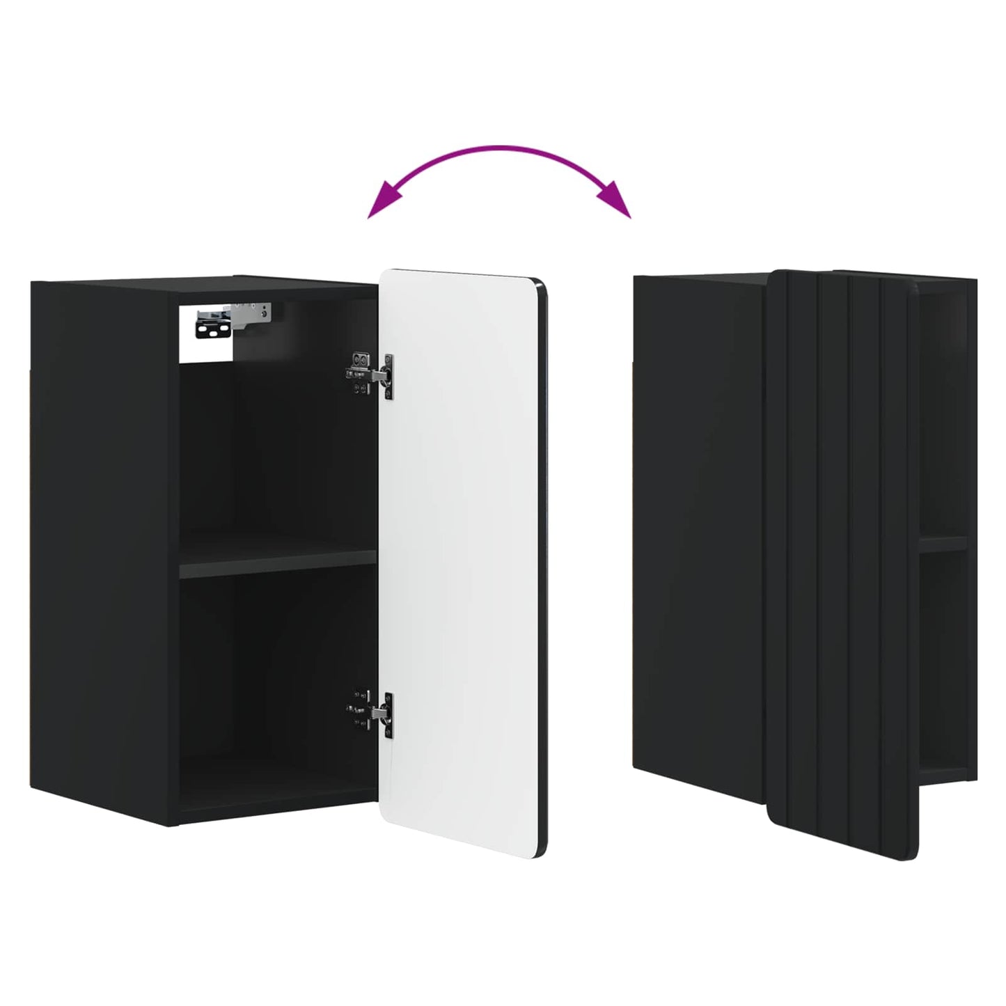 Bathroom Wall Cabinet ZWOLLE Black 30 x 31 x 63 cm