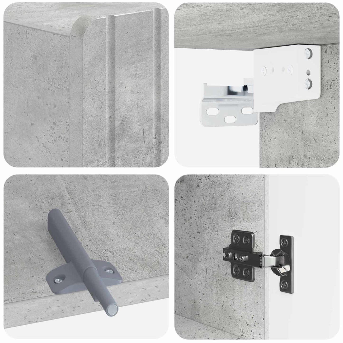 Bathroom Wall Cabinet ZWOLLE Concrete Grey 30 x 31 x 63 cm