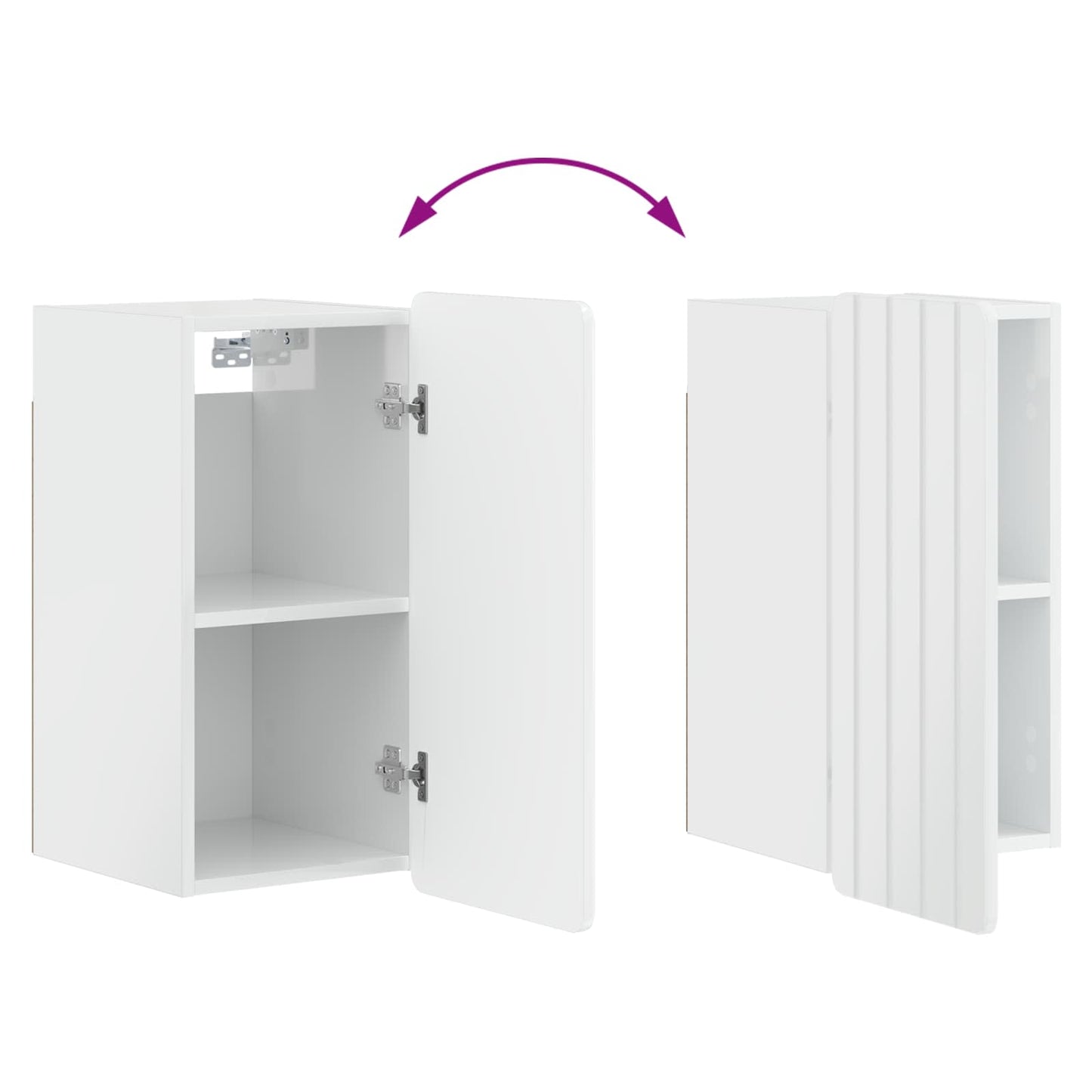 Bathroom Wall Cabinet ZWOLLE High Gloss White 30 x 31 x 63 cm