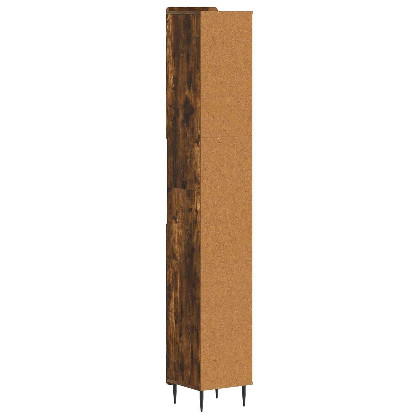 Bathroom Cabinet with Open Shelf ZWOLLE Smoked Oak