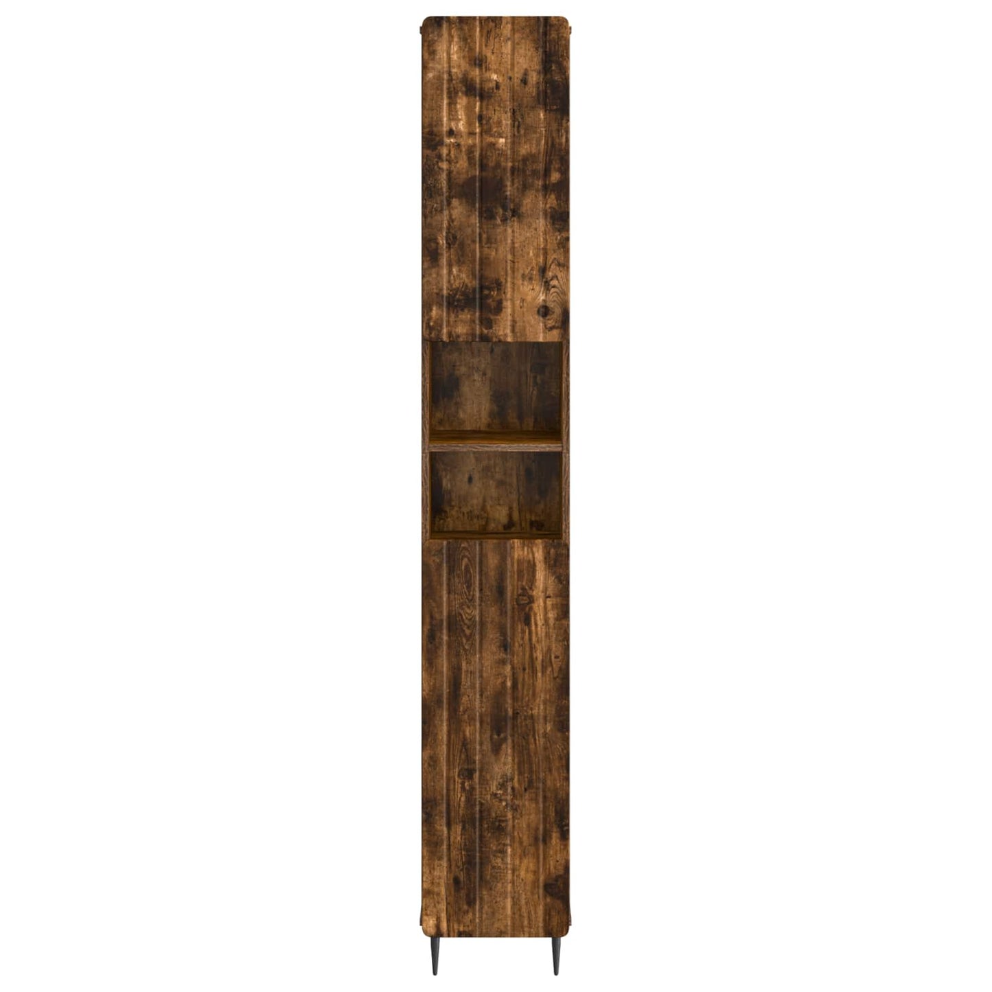 Bathroom Cabinet with Open Shelf ZWOLLE Smoked Oak