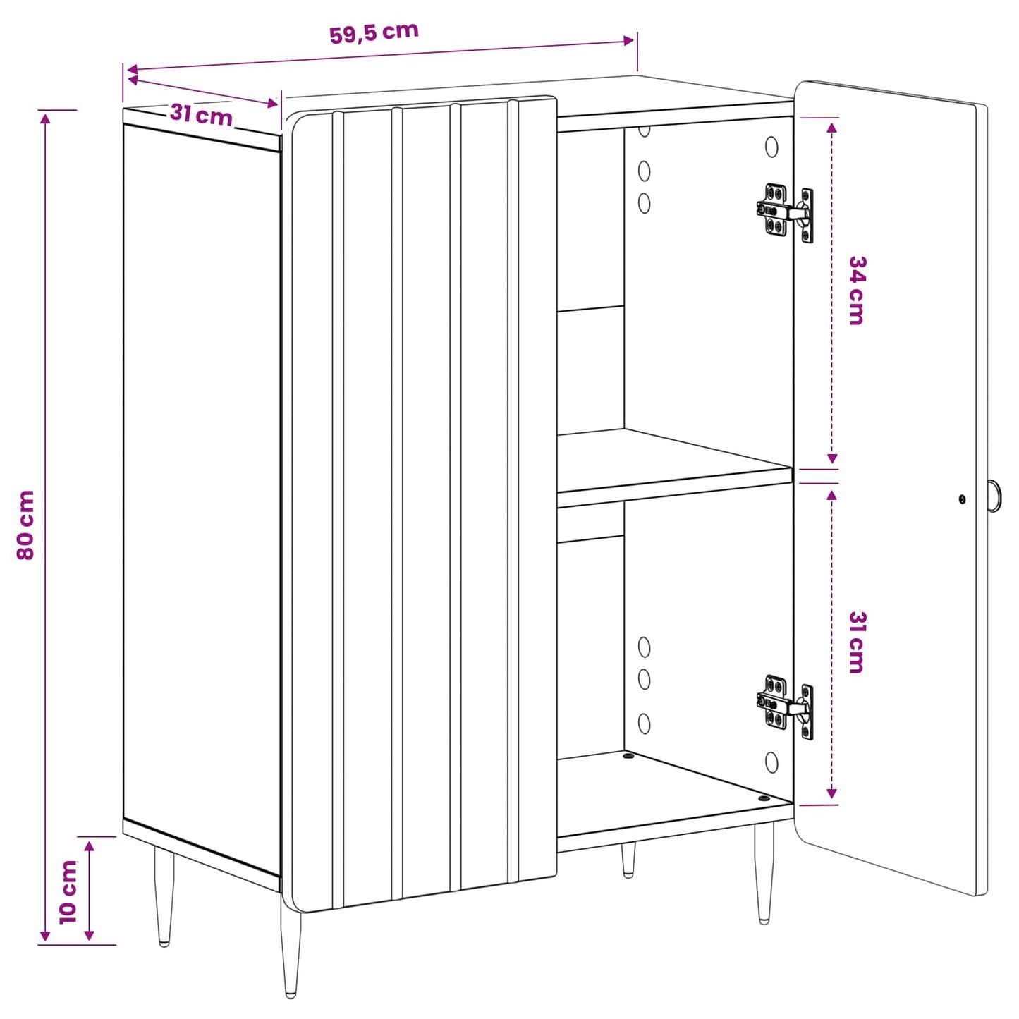 Bathroom Storage Cainet ZWOLLE High Gloss White