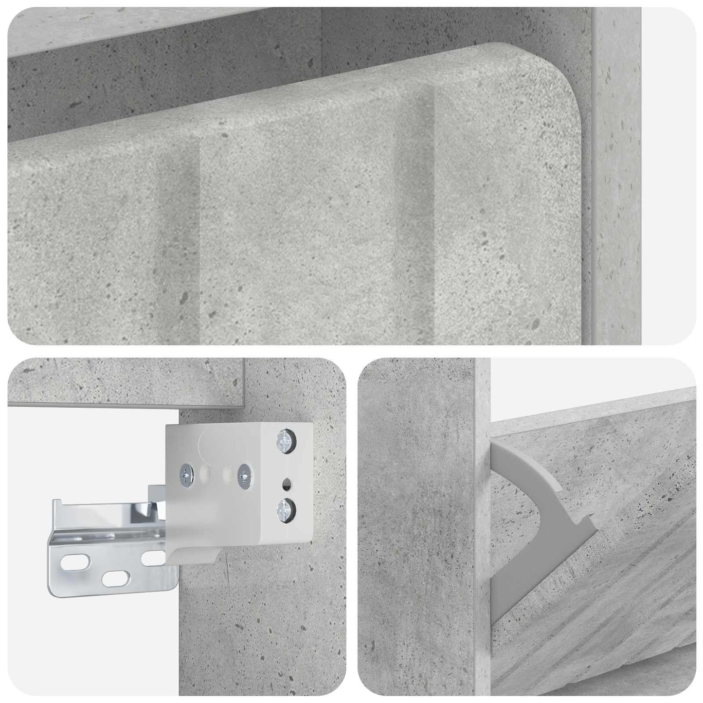 Wall-Mounted Shoe Cabinet ZWOLLE 71 x 17 x 43 cm Concrete Grey