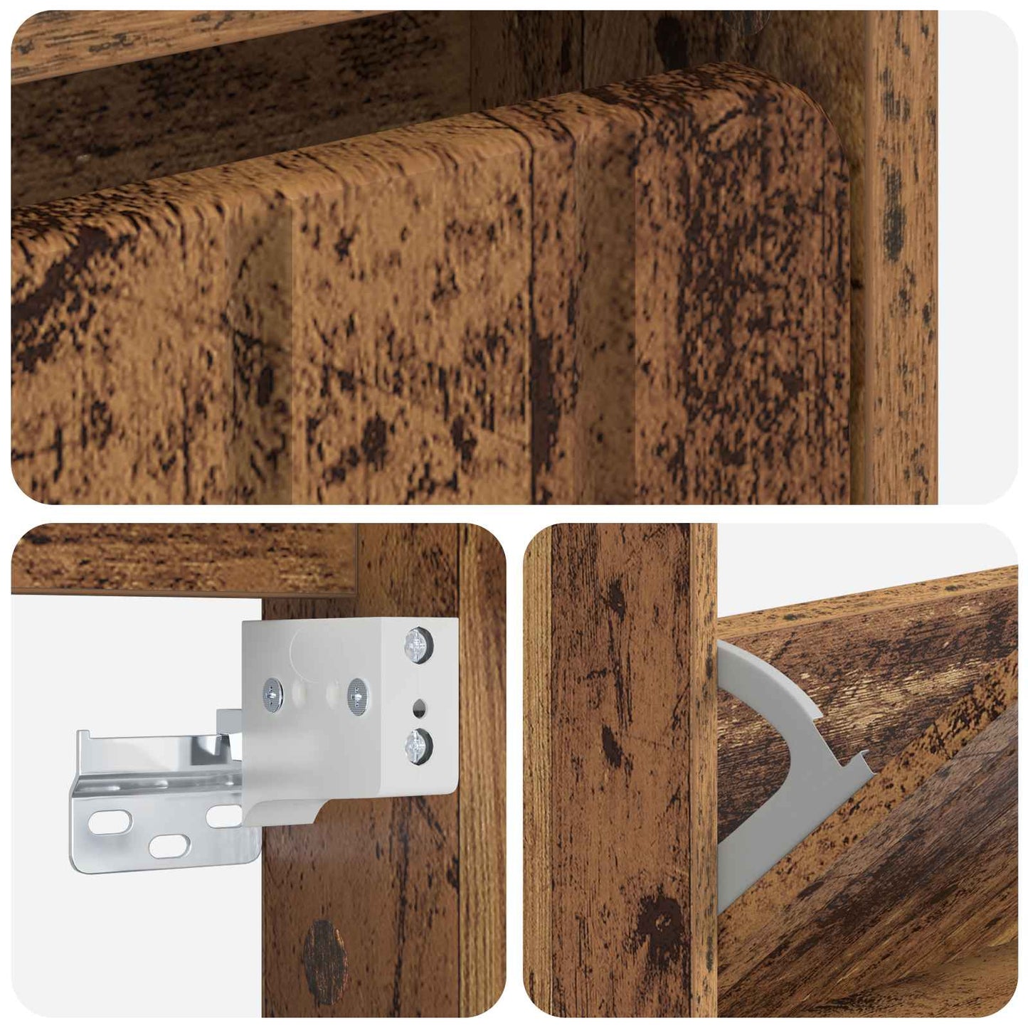 Wall-Mounted Shoe Cabinet ZWOLLE 71 x 17 x 43 cm Old Wood